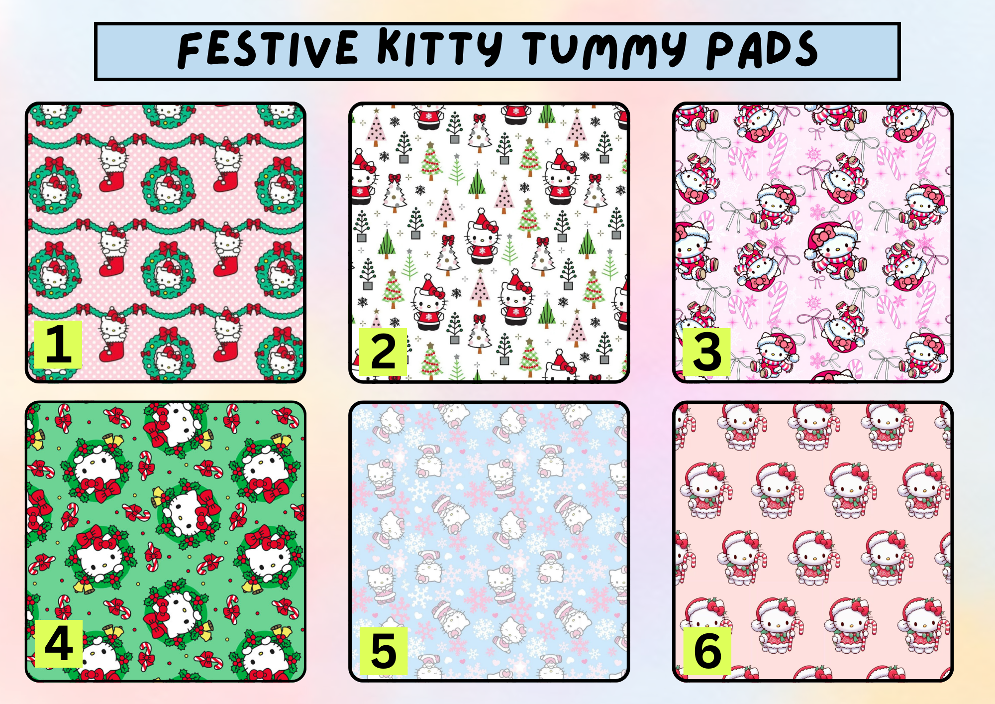 Festive kitty tummy pad - MULTIPLE PATTERNS - absorbent soft g tube cover - stoma, catheter, feeding tube
