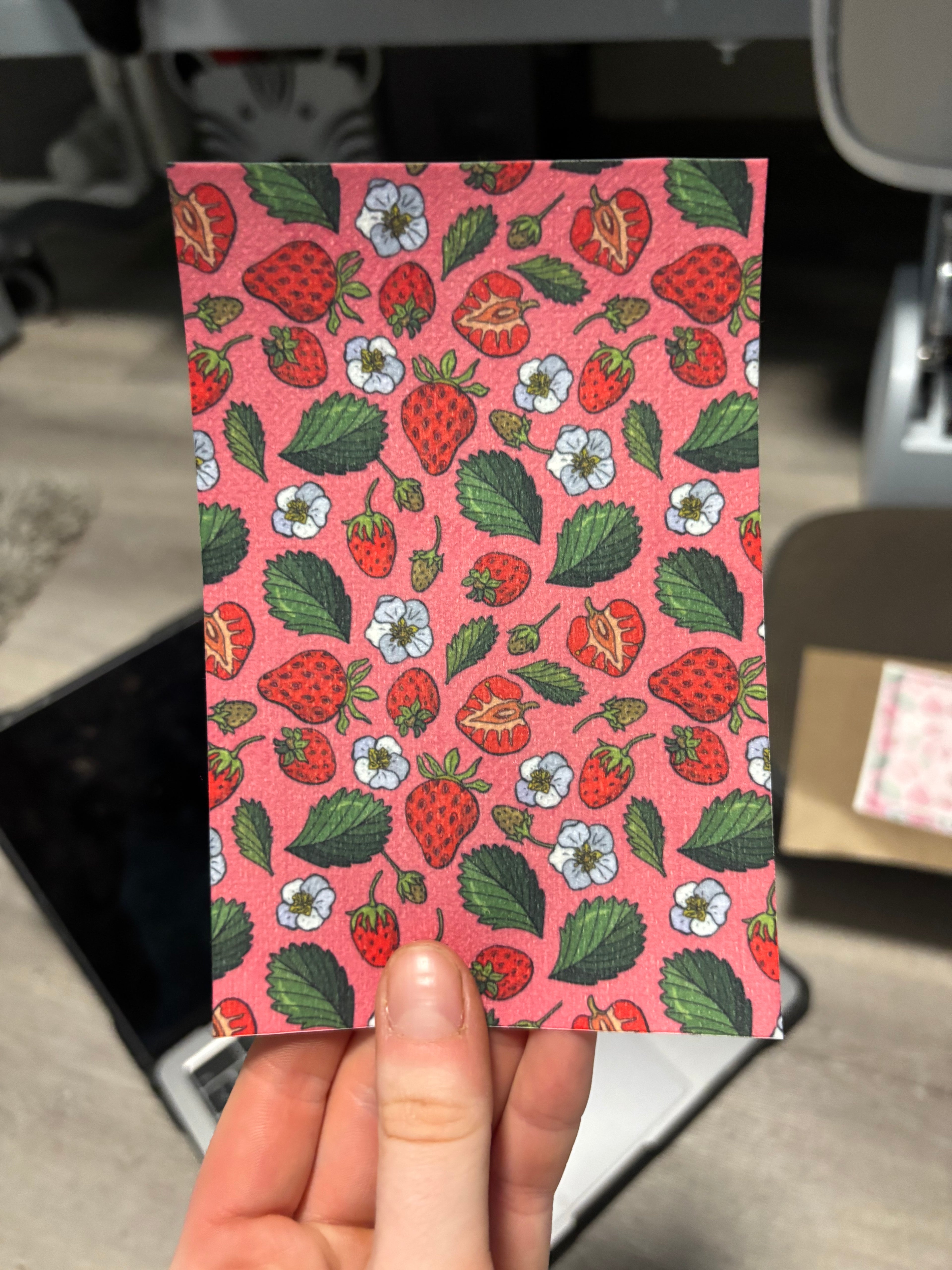 Floral Strawberries tubie tape | medical retention tape | ng, oxygen, stoma