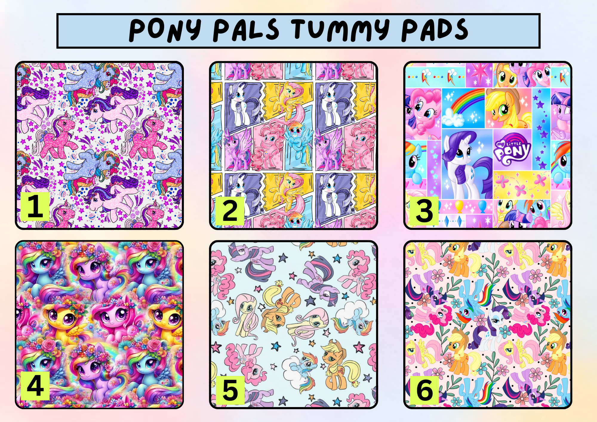 Pony pals tummy pad - MULTIPLE PATTERNS - absorbent soft g tube cover - stoma, catheter, feeding tube