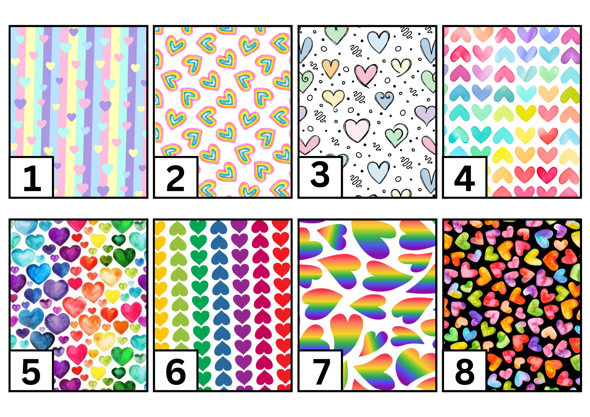 Rainbow hearts tubie set - MULTIPLE PATTERNS - absorbent soft line cover and clip