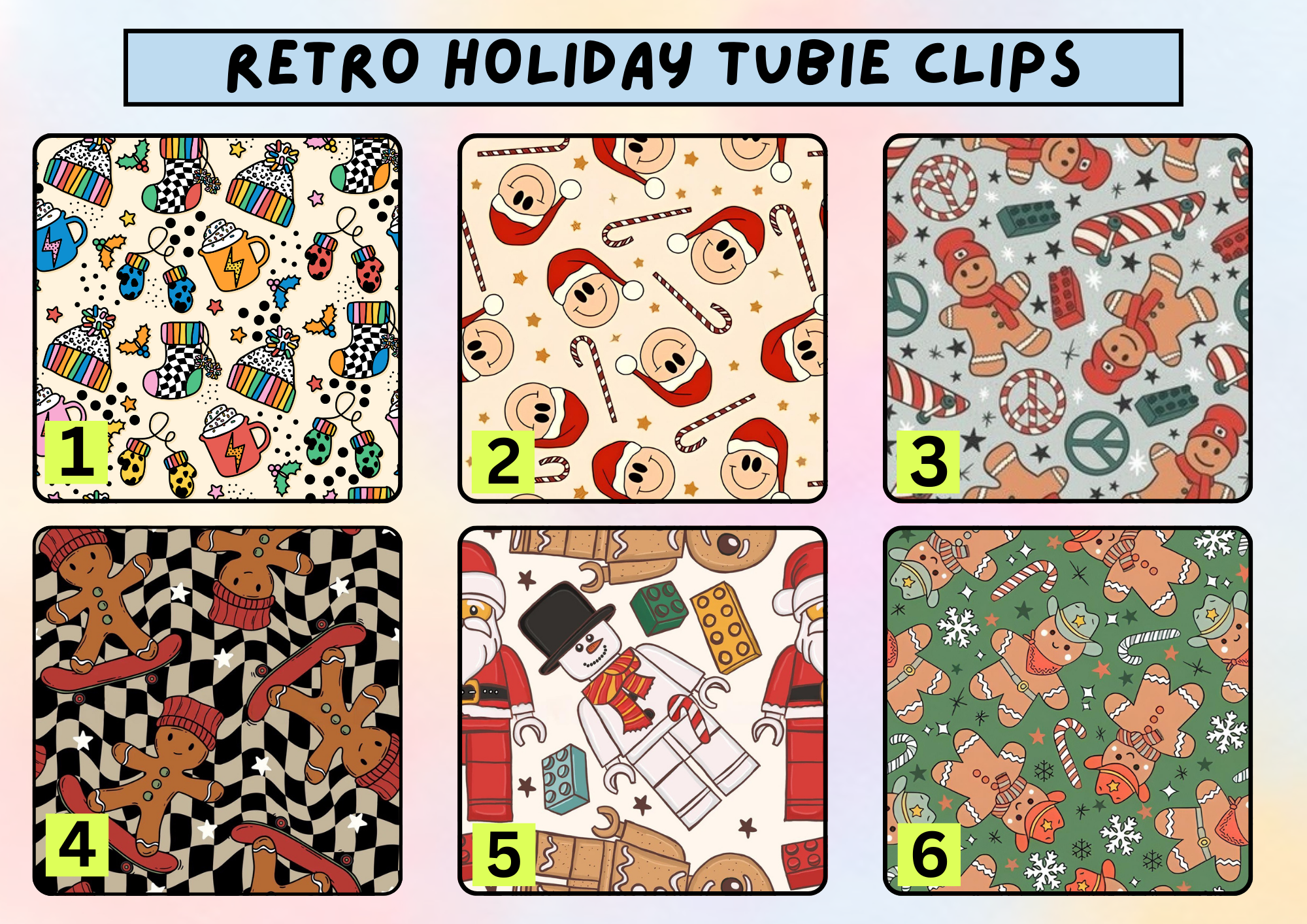 Retro holiday tubie clip - MULTIPLE PATTERNS - absorbent soft g tube cover - stoma, catheter, feeding tube