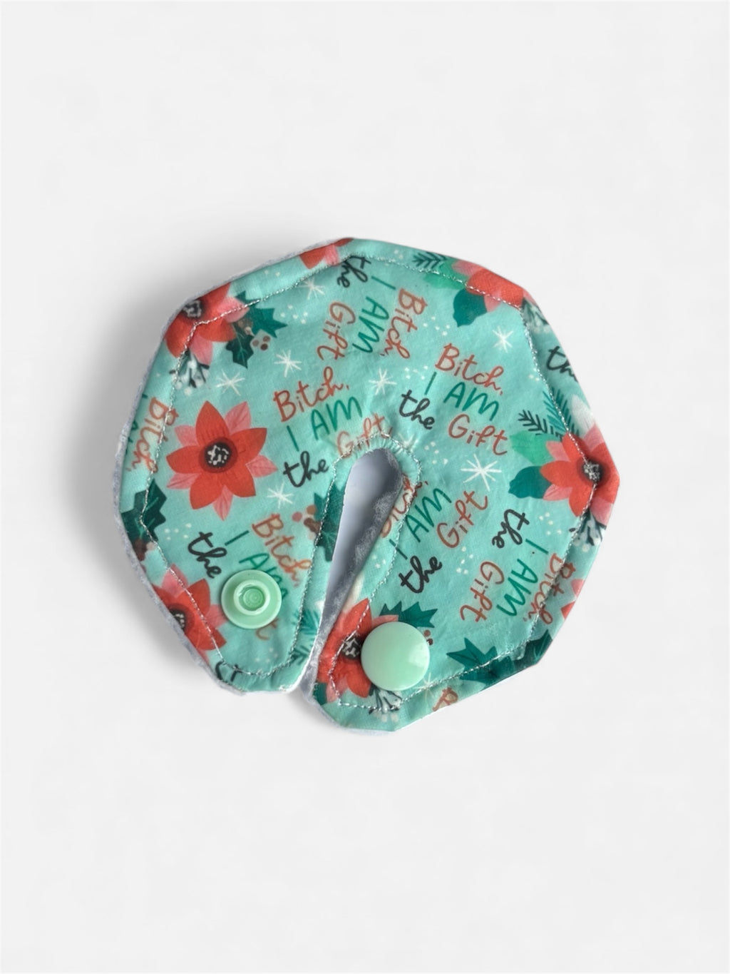 Sweary Christmas tummy pads - MULTIPLE PATTERNS - absorbent soft g tube cover - stoma, catheter, feeding tube
