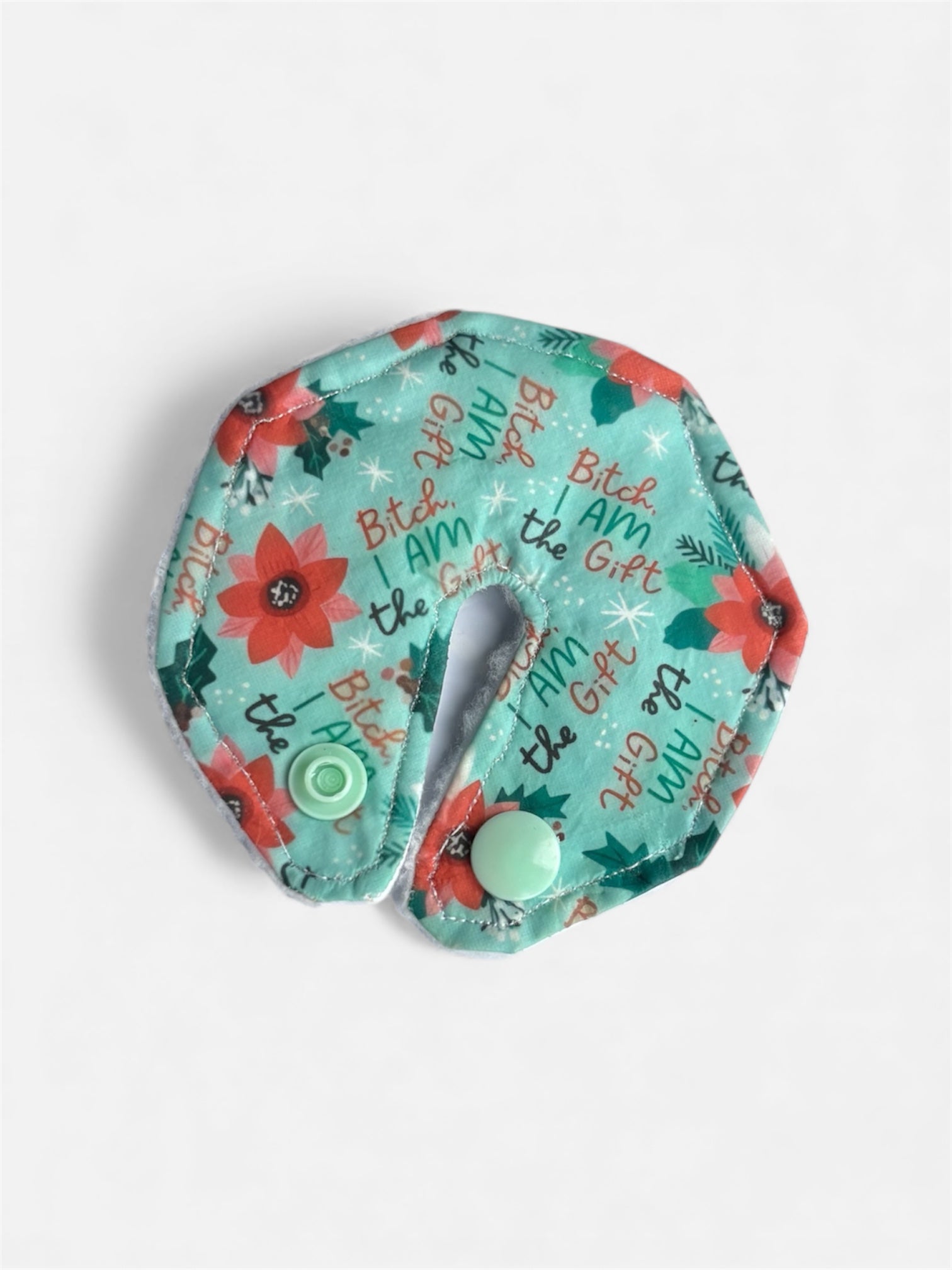 Sweary Christmas tummy pads - MULTIPLE PATTERNS - absorbent soft g tube cover - stoma, catheter, feeding tube