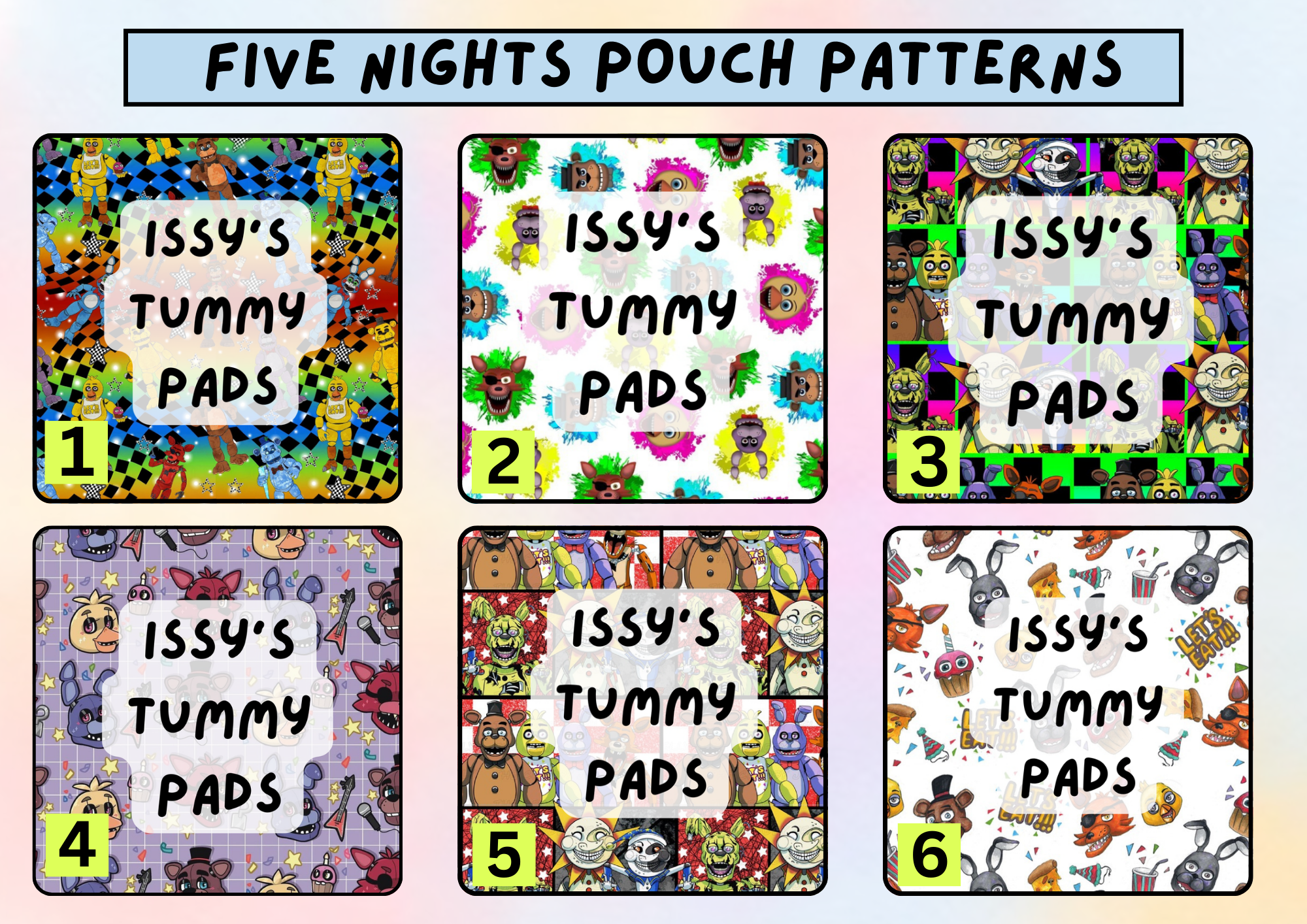 Five nights tummy pad pouch - personalised g tube pad holder - stoma, catheter, feeding tube storage