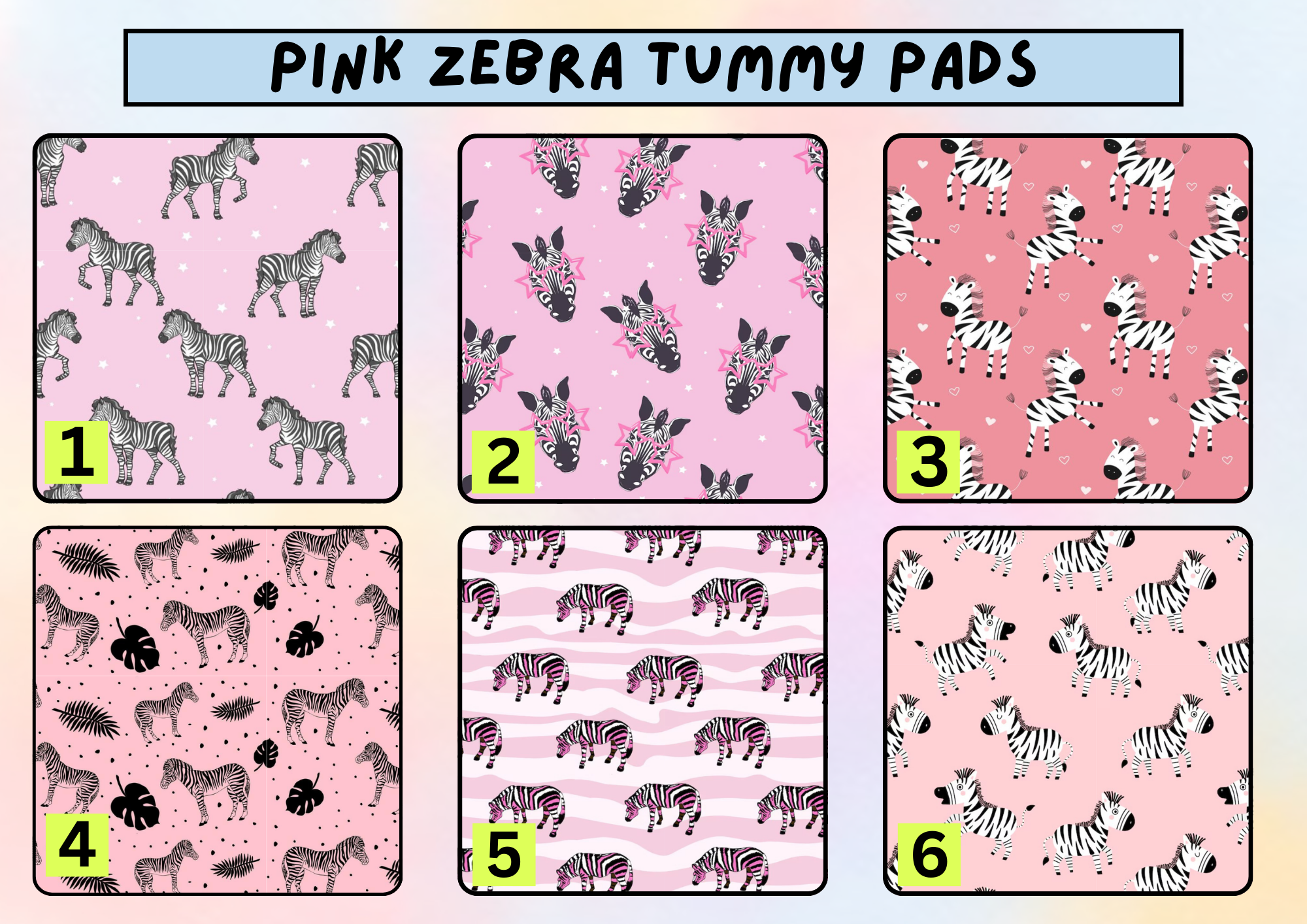 Pink zebras tummy pad - MULTIPLE PATTERNS - absorbent soft g tube cover - stoma, catheter, feeding tube