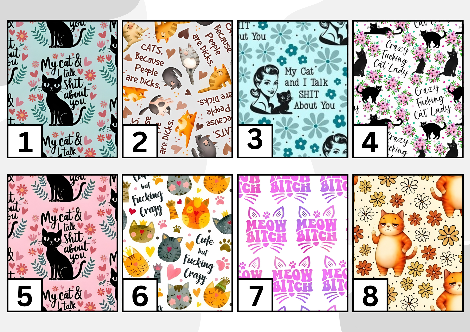 ADULT Crazy cat lady tubie set - MULTIPLE PATTERNS - absorbent soft line cover and matching clip