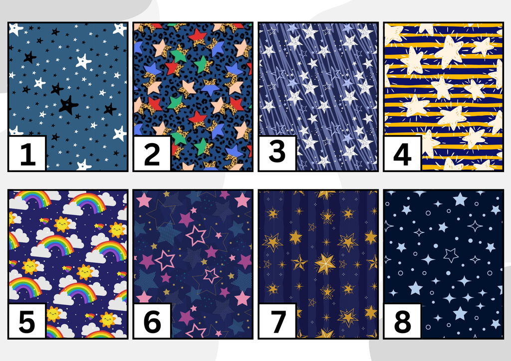 Shooting stars tubie clip - MULTIPLE PATTERNS - absorbent soft g tube cover - stoma, catheter, feeding tube