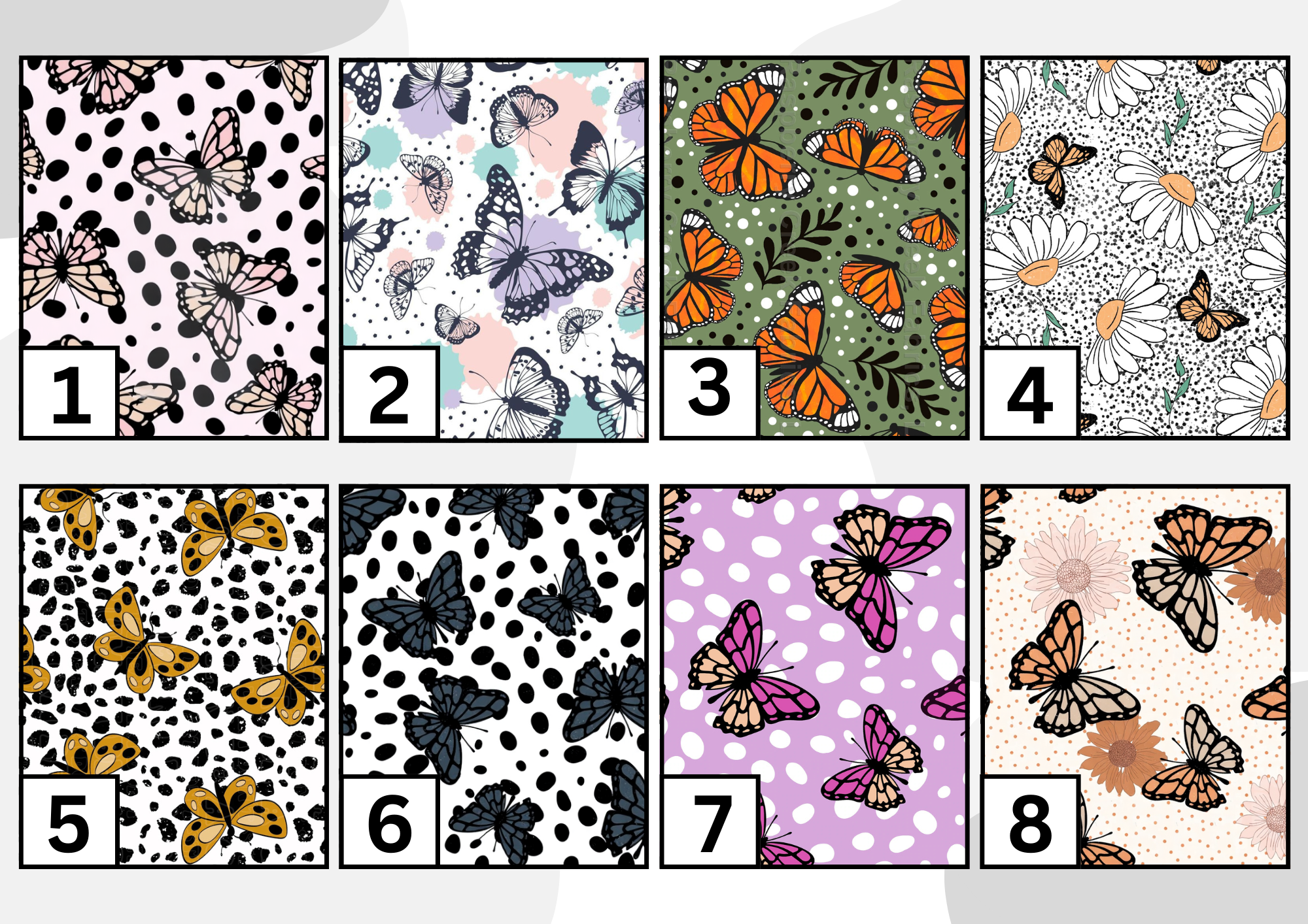 Spotted butterflies tubie set - MULTIPLE PATTERNS - absorbent soft line cover and matching clip