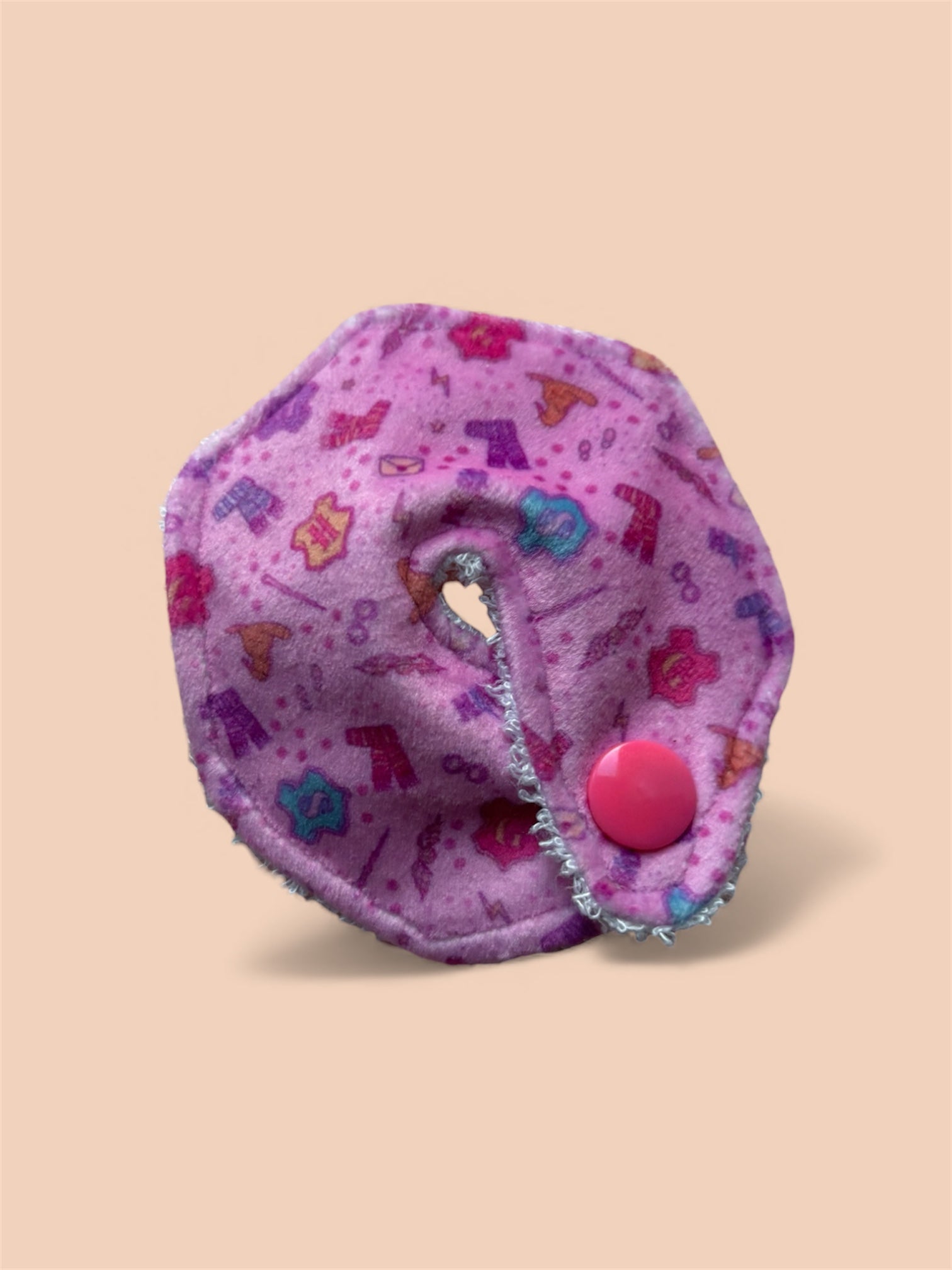 Pink wizard tummy pad - MULTIPLE PATTERNS - absorbent soft g tube cover - stoma, catheter, feeding tube