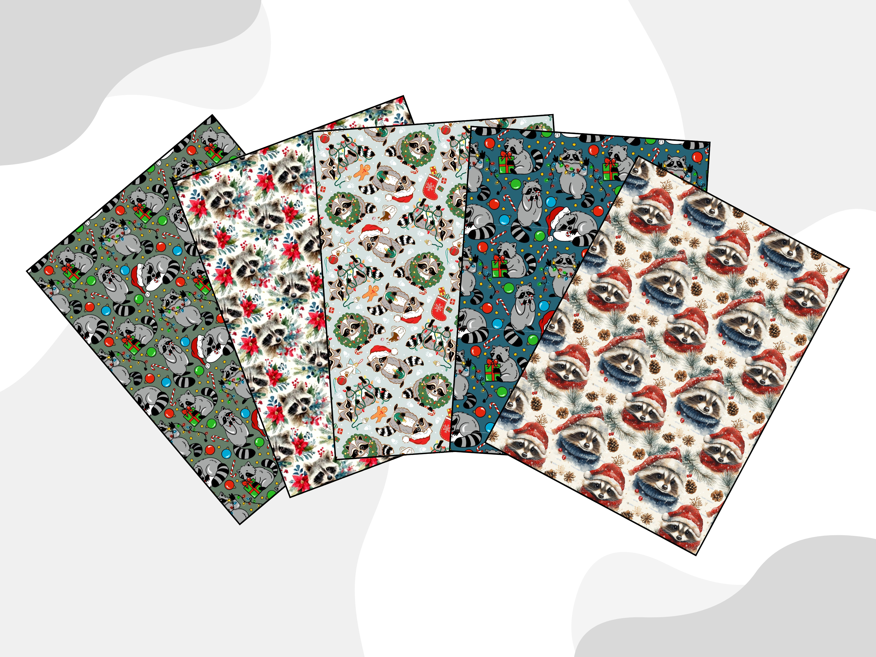 Christmas raccoon tubie tape | medical retention tape | ng, oxygen, stoma