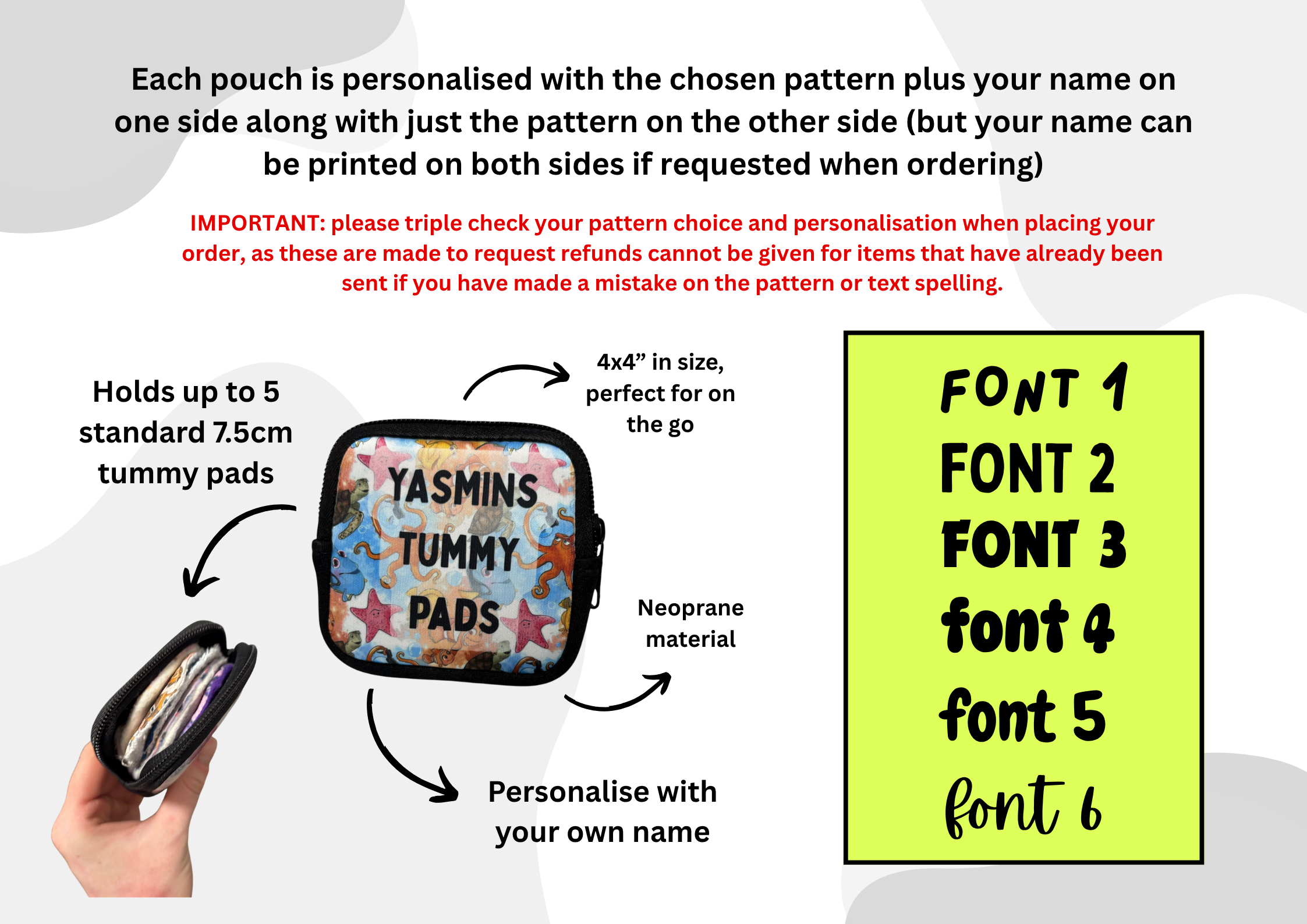 Flamingo tummy pad pouch - personalised g tube pad holder - stoma, catheter, feeding tube storage