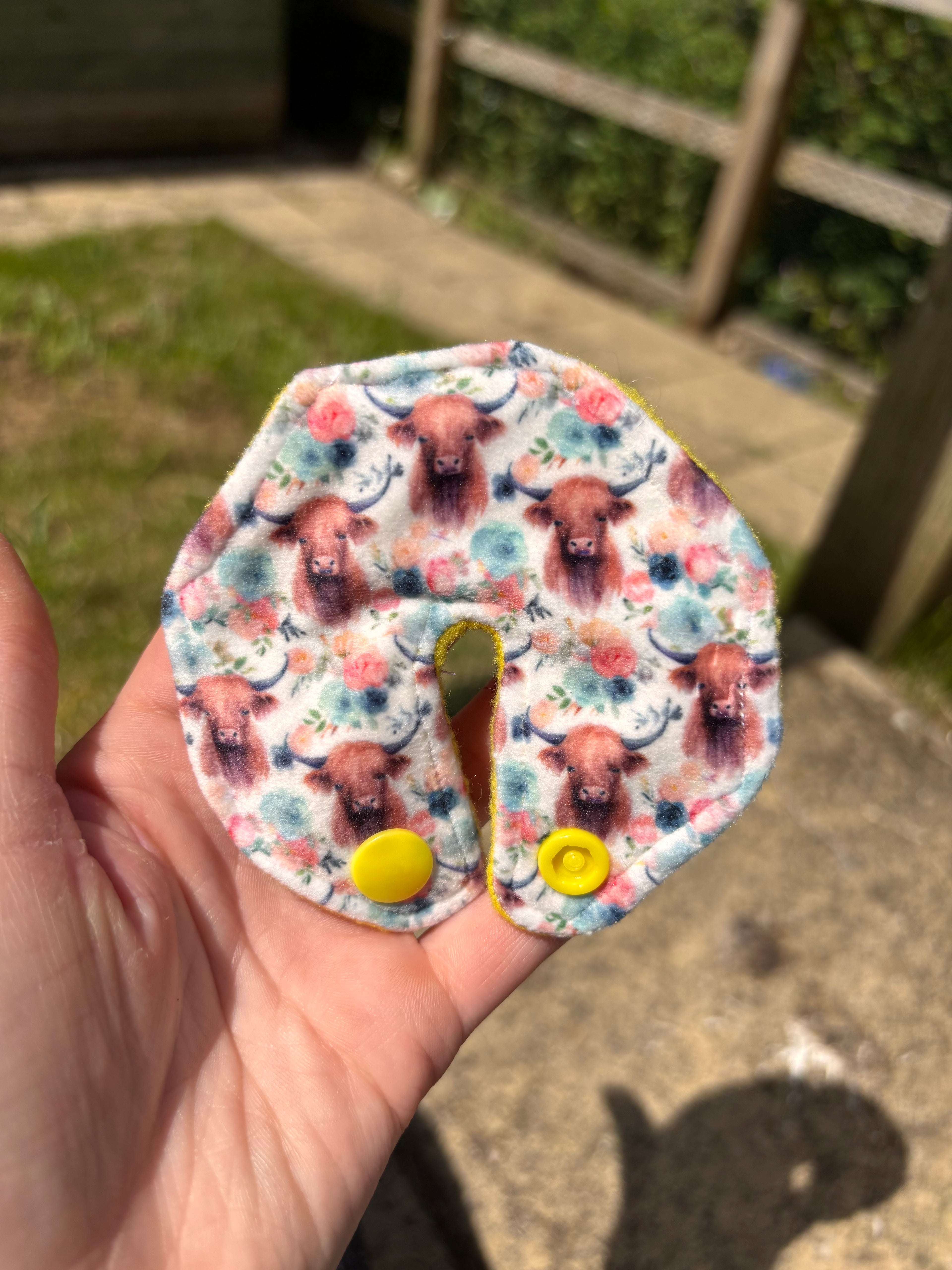 Highland cow tummy pad | medical retention tape | ng, oxygen, stoma
