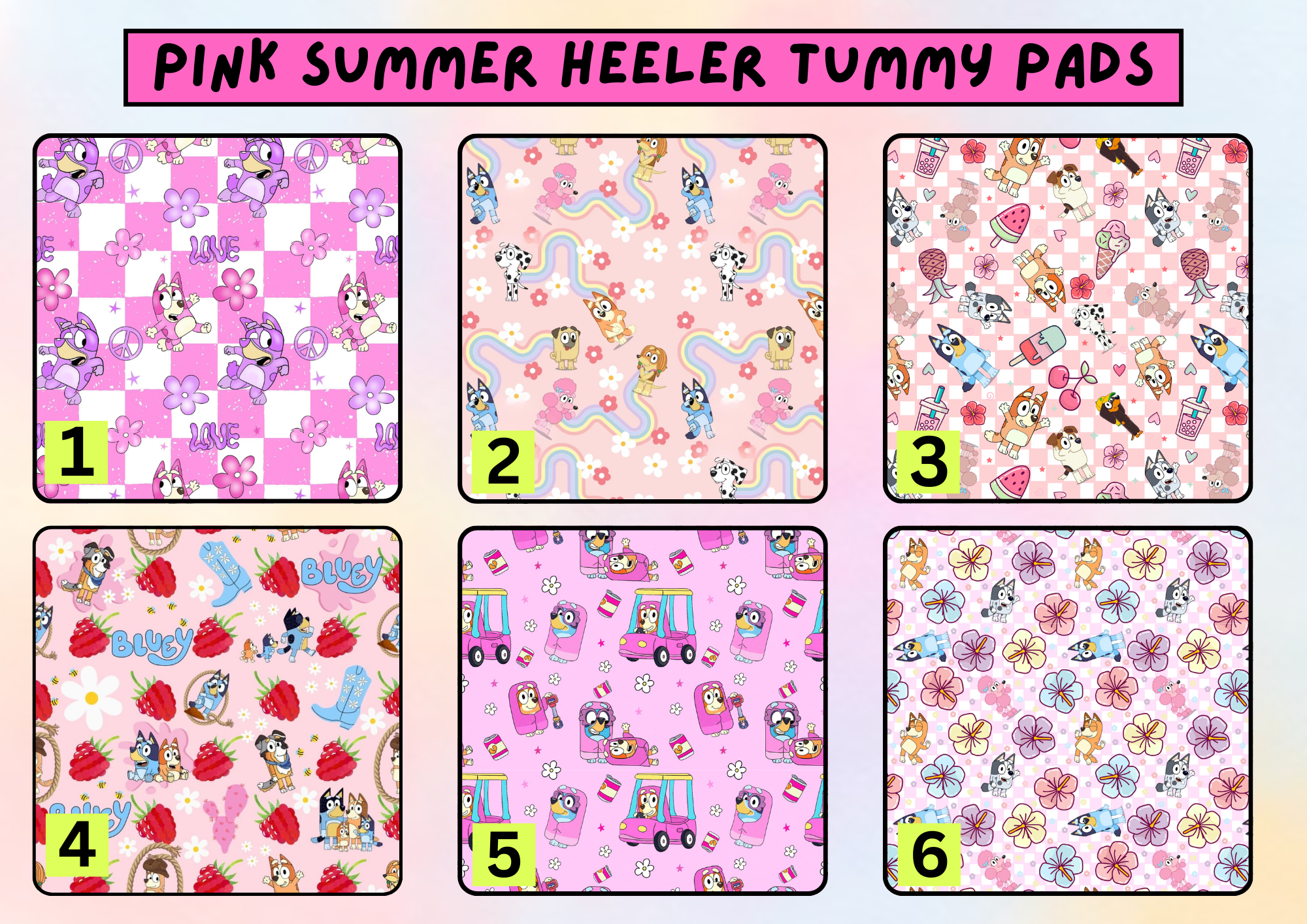 Pink summer heeler tummy pad - MULTIPLE PATTERNS - absorbent soft g tube cover - stoma, catheter, feeding tube