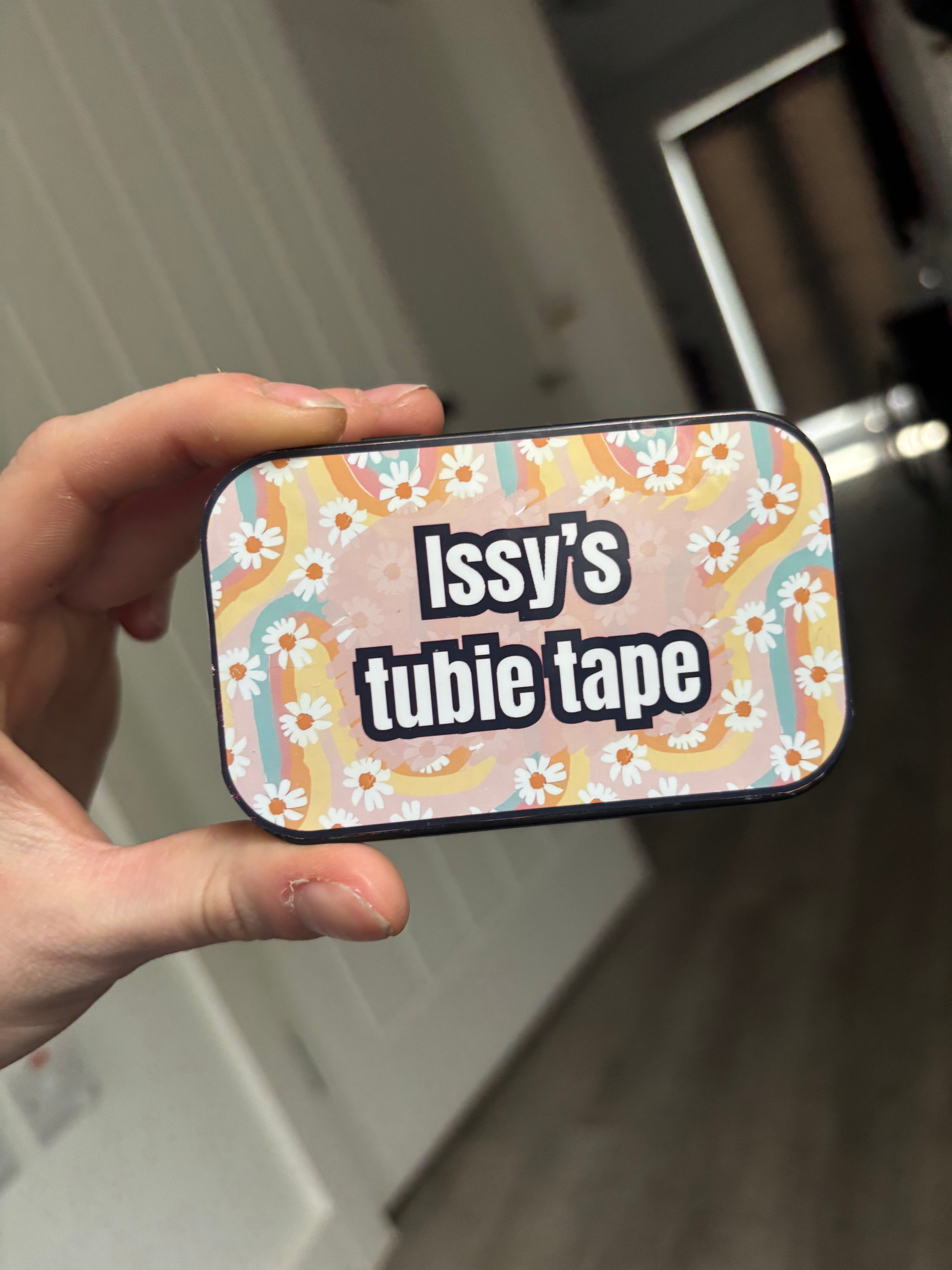 Boho waves tubie tape tin - medical adhesive tape container perfect for travelling
