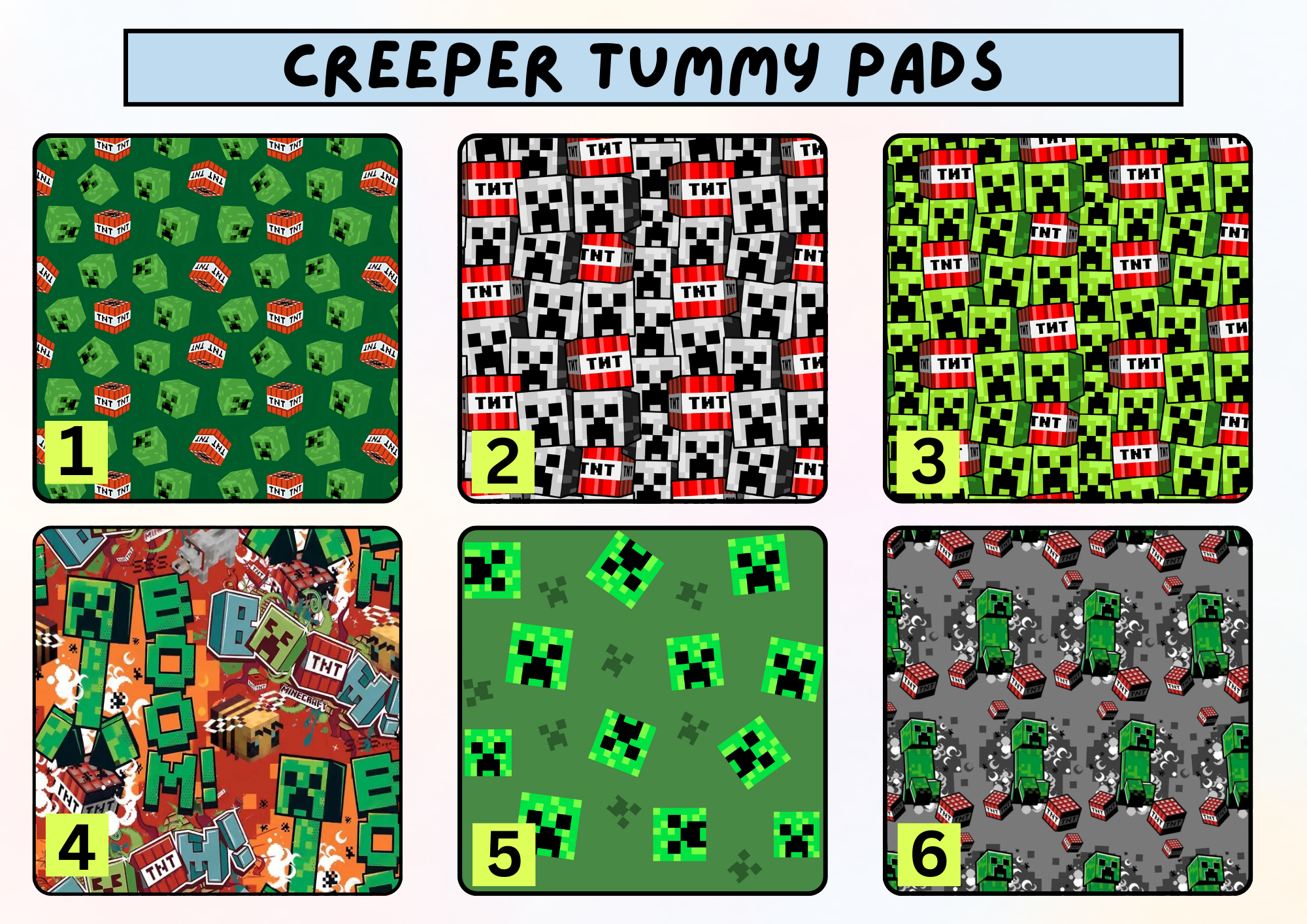 Creeper game tummy pad - MULTIPLE PATTERNS - absorbent soft g tube cover - stoma, catheter, feeding tube