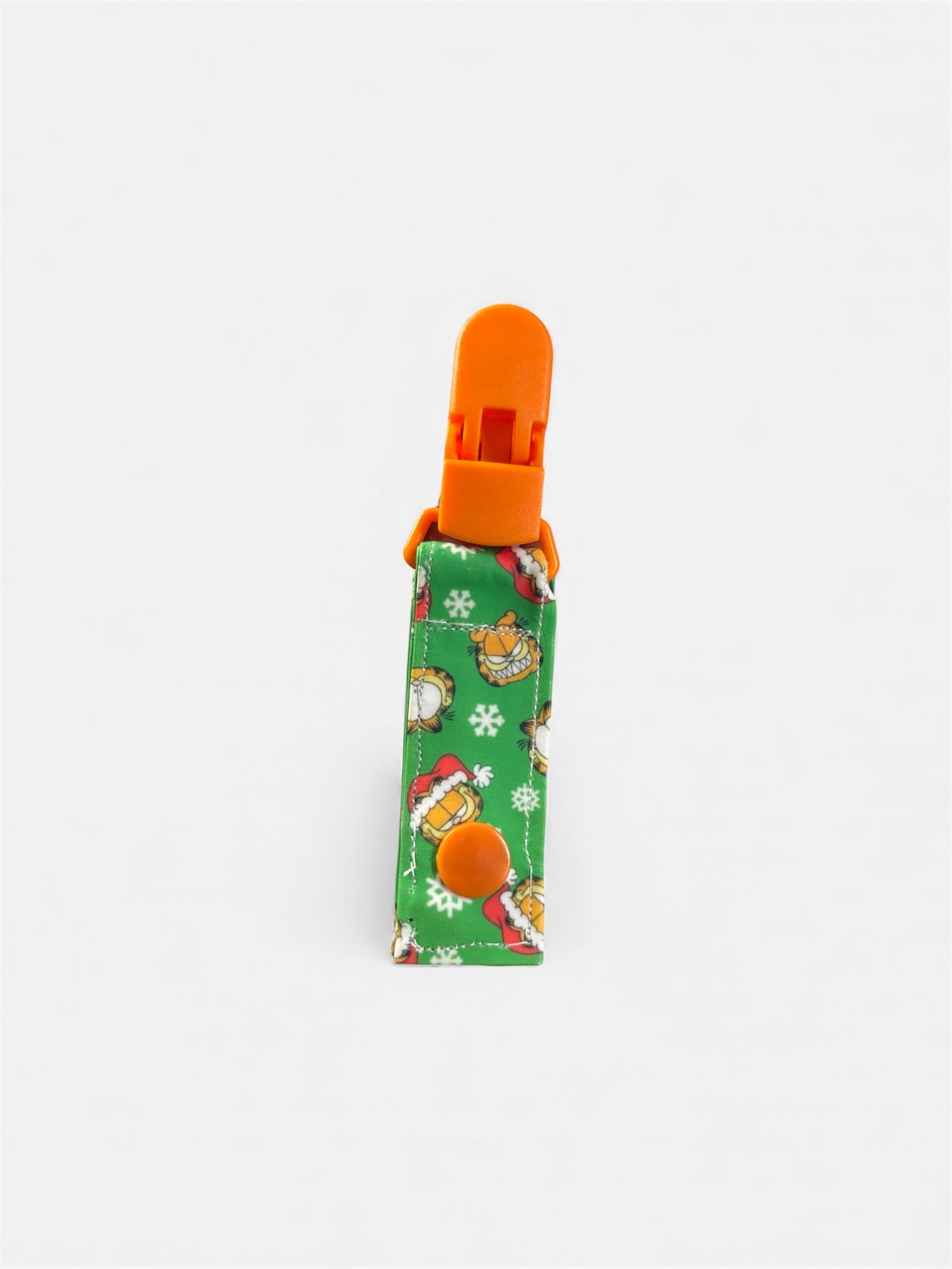 Orange festive cat tubie clip - MULTIPLE PATTERNS - absorbent soft g tube cover - stoma, catheter, feeding tube