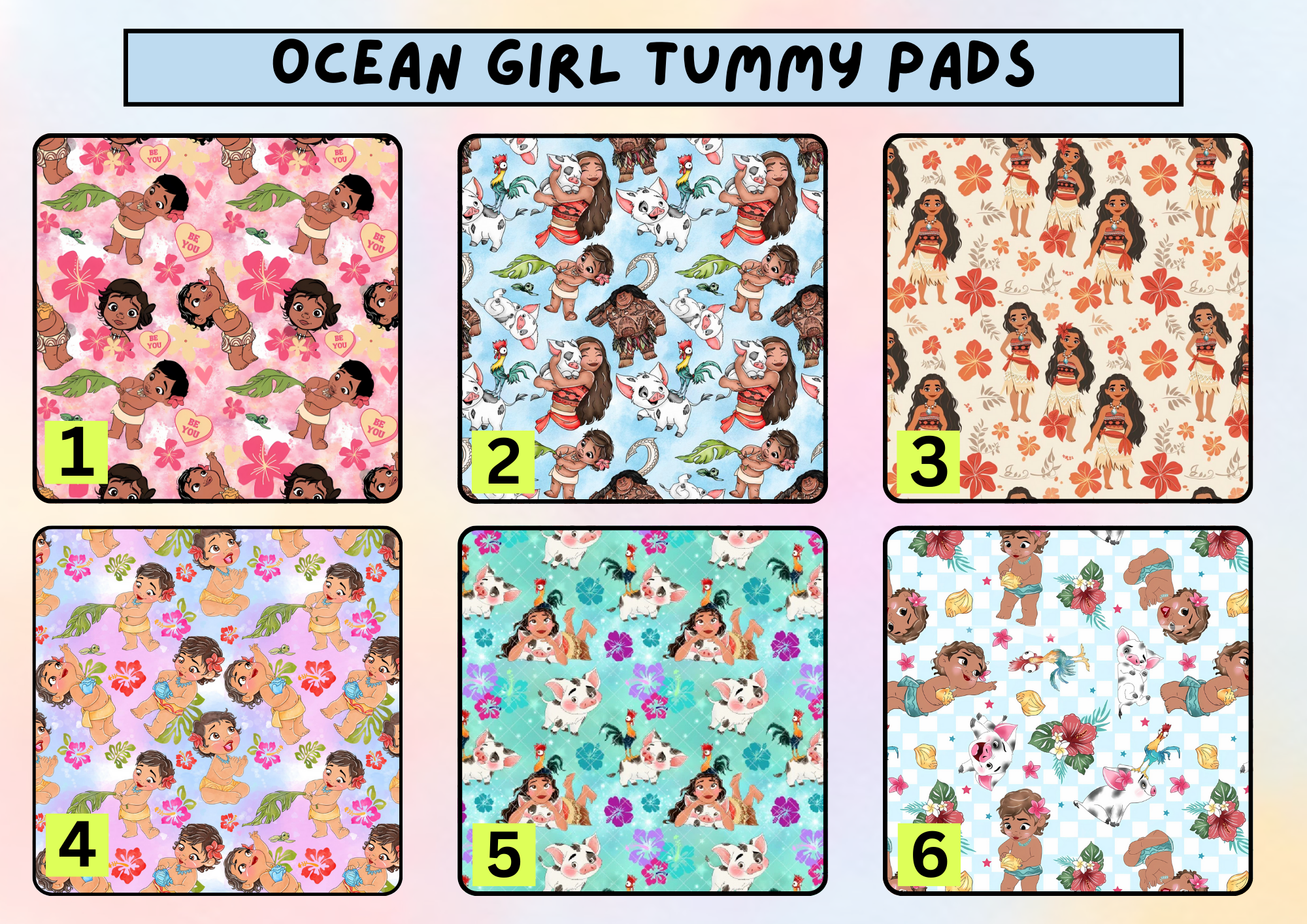 Ocean girl tummy pad - MULTIPLE PATTERNS - absorbent soft g tube cover - stoma, catheter, feeding tube