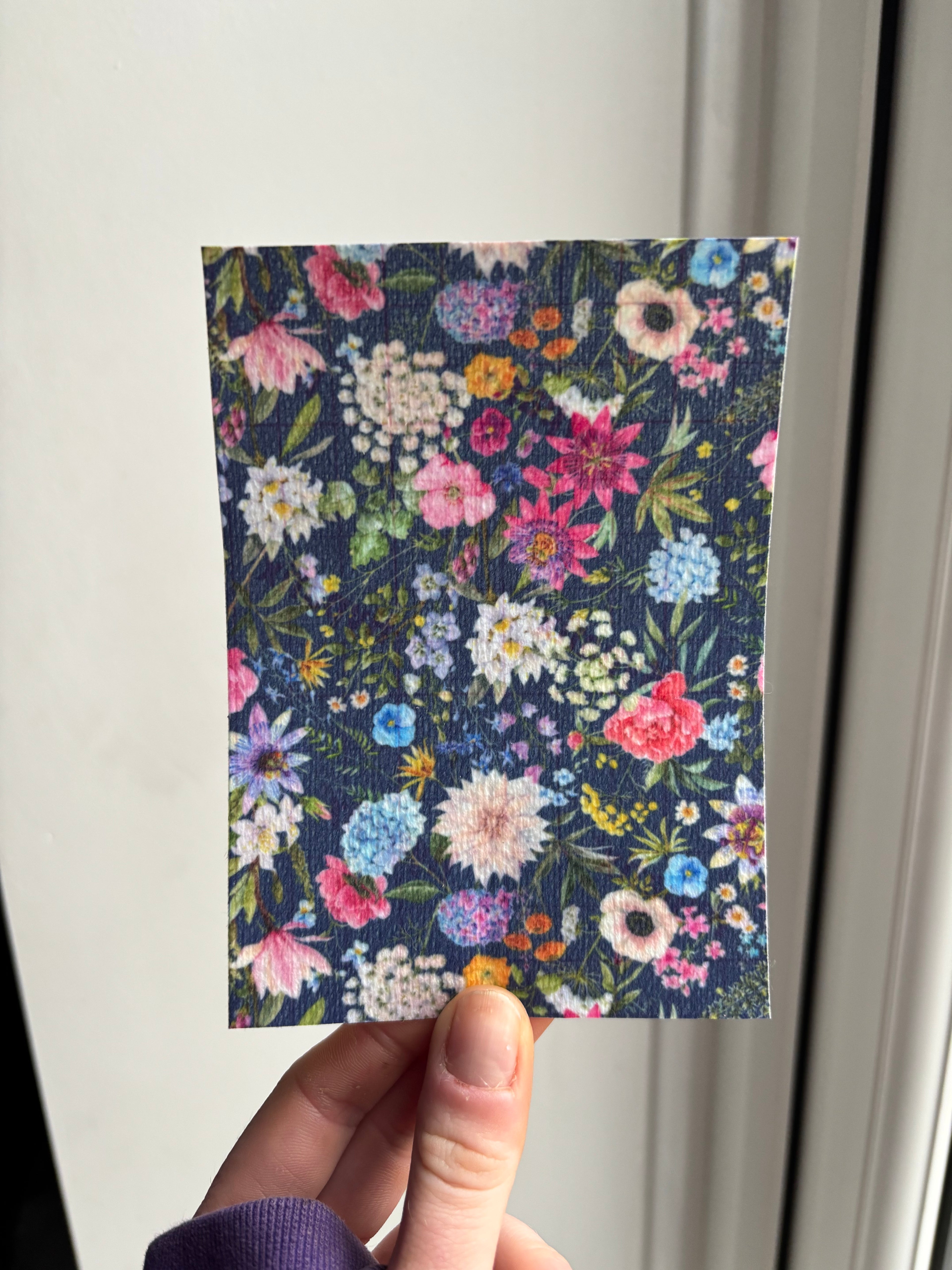Blue watercolour floral tubie tape | medical retention tape | ng, oxygen, stoma