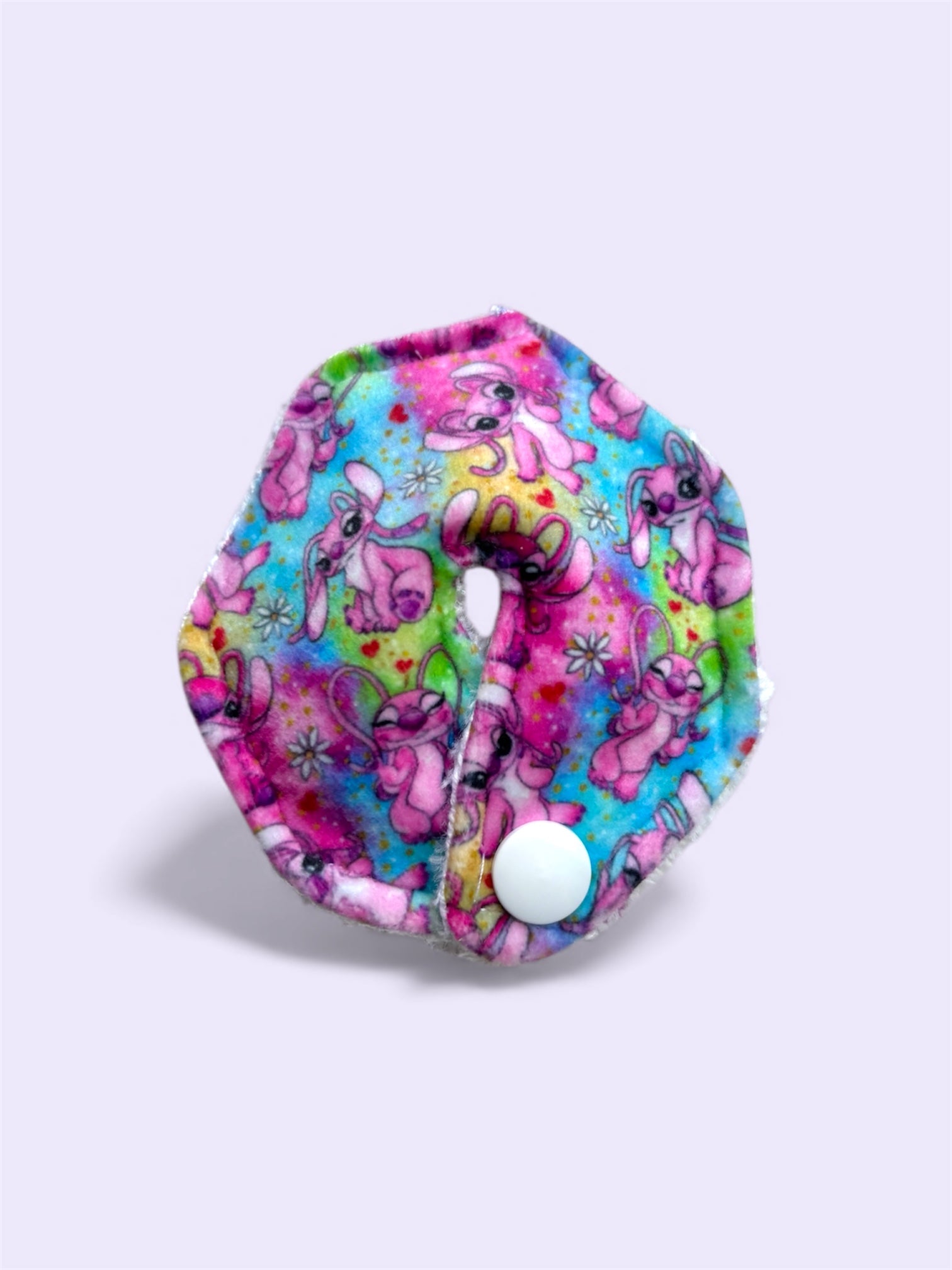 Pink alien tummy pad - MULTIPLE PATTERNS - absorbent soft g tube cover - stoma, catheter, feeding tube