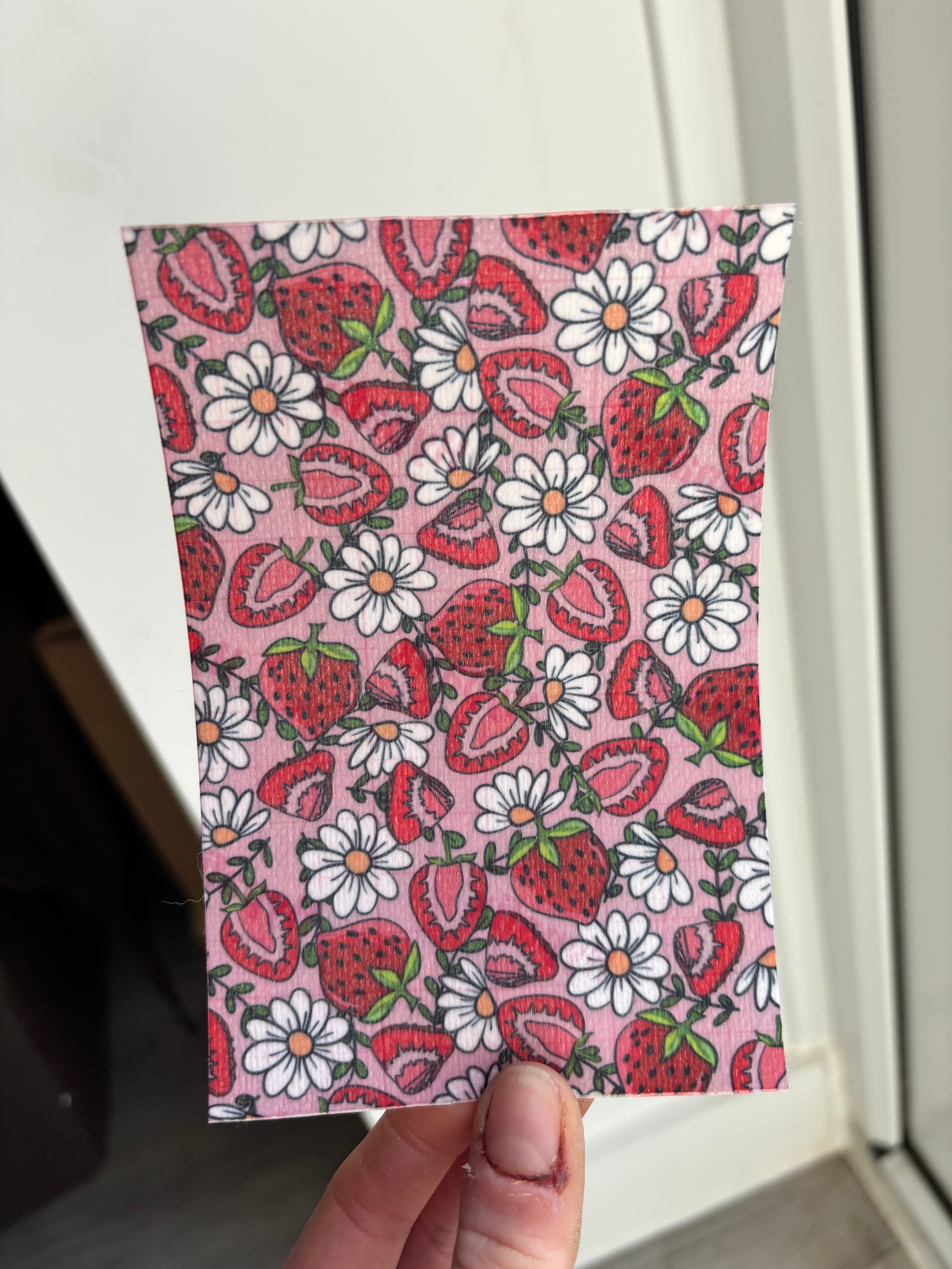 strawberry floral tubie tape | medical retention tape | ng, oxygen, stoma