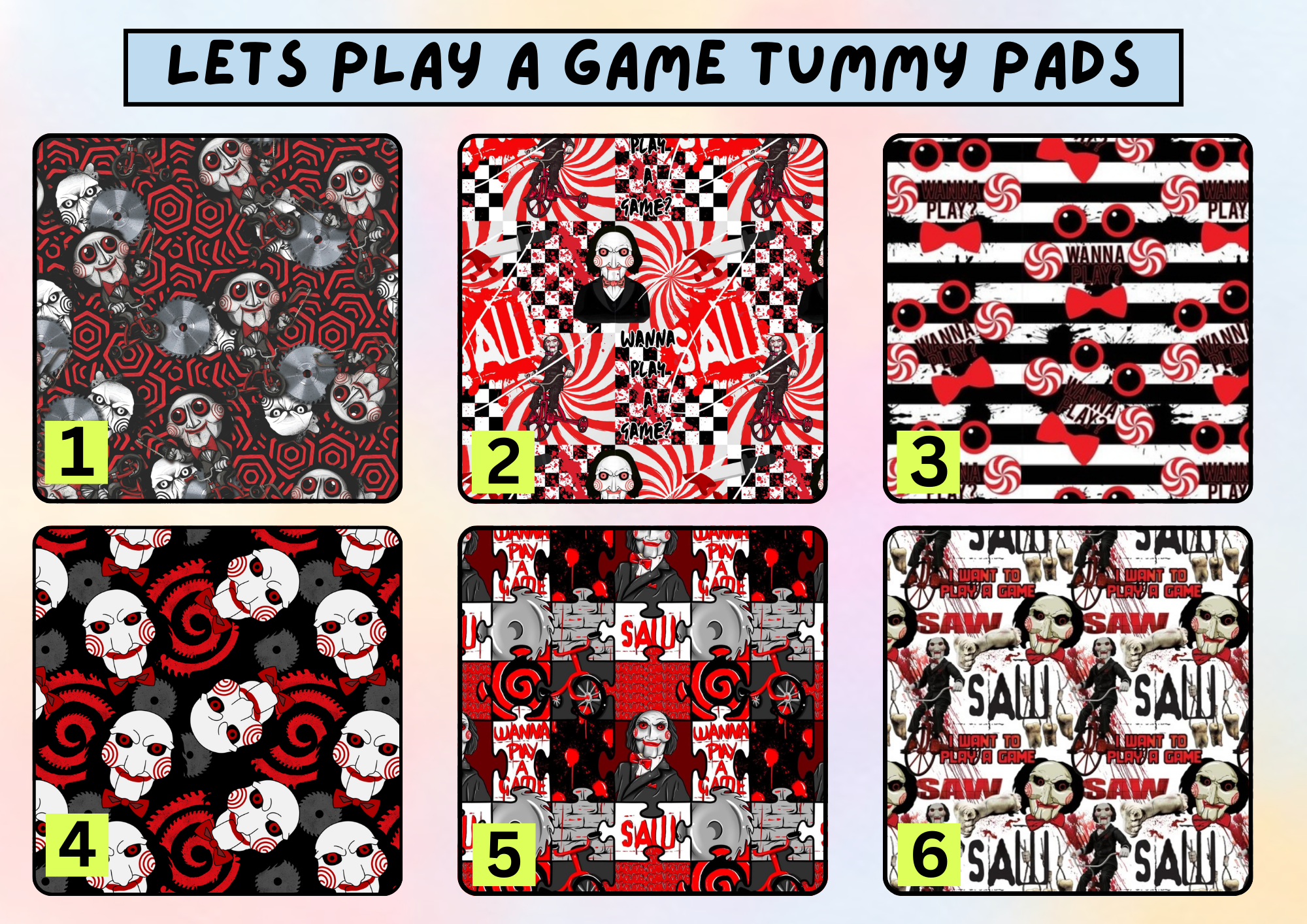 Let’s play a game tummy pad - MULTIPLE PATTERNS - absorbent soft g tube cover - stoma, catheter, feeding tube