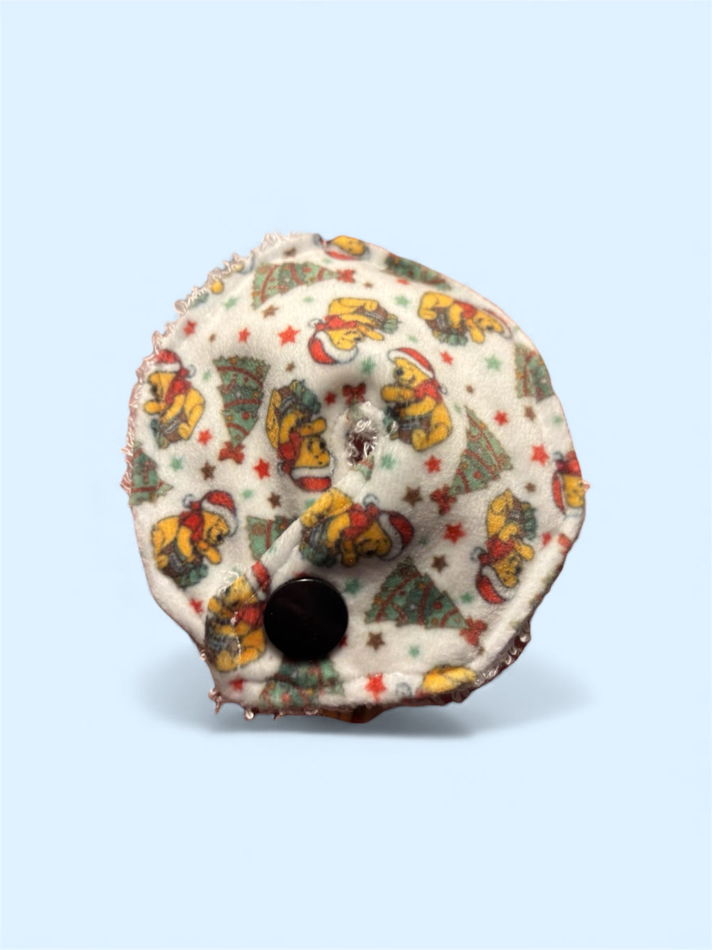 Xmas Pooh tummy pad - MULTIPLE PATTERNS - absorbent soft g tube cover - stoma, catheter, feeding tube
