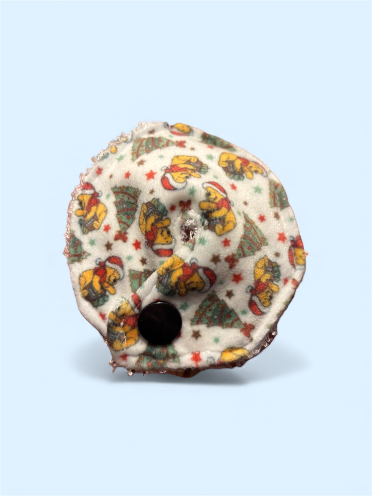 Xmas Pooh tummy pad - MULTIPLE PATTERNS - absorbent soft g tube cover - stoma, catheter, feeding tube