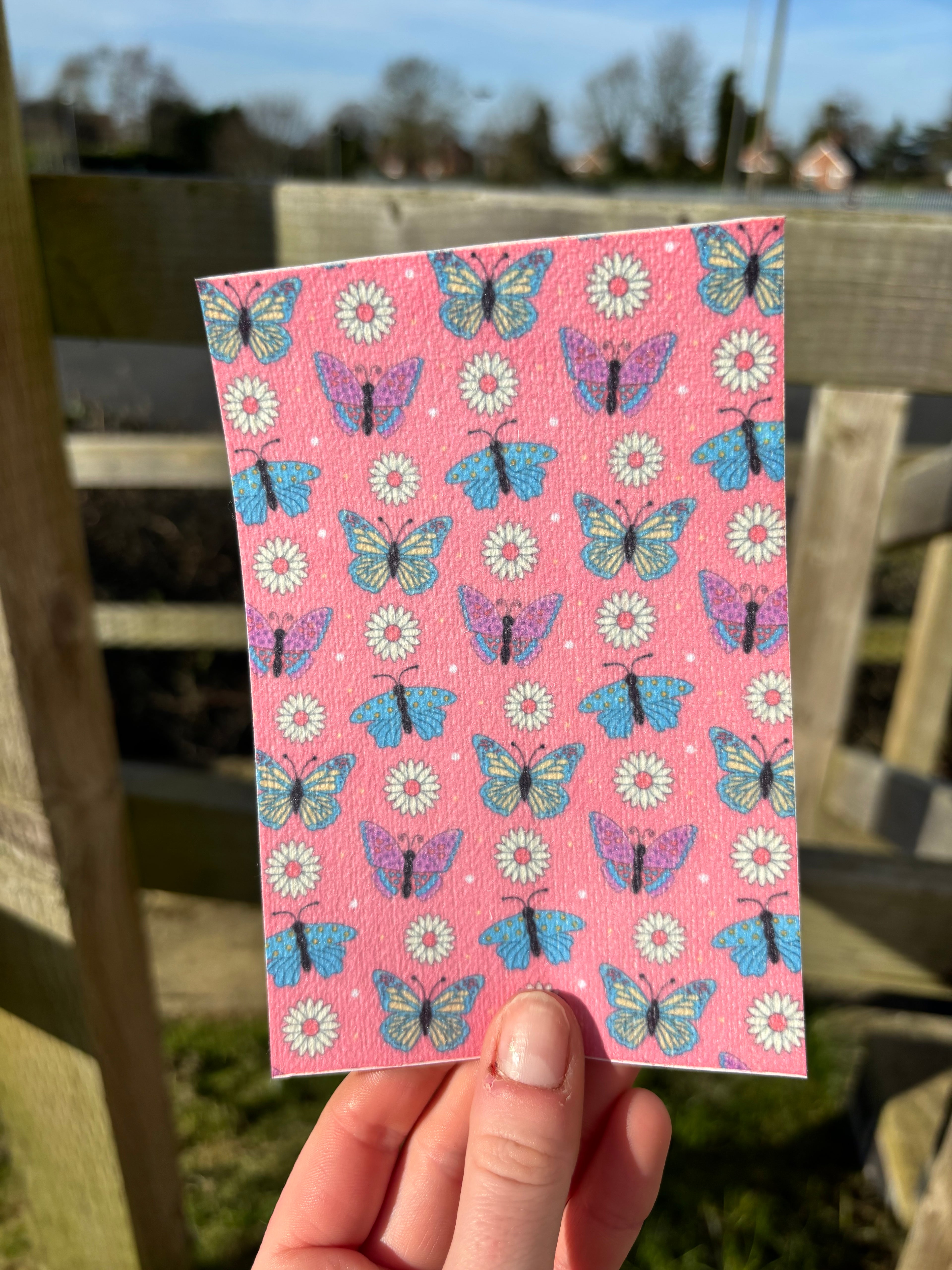 Pink floral butterflies tubie tape | medical retention tape | ng, oxygen, stoma