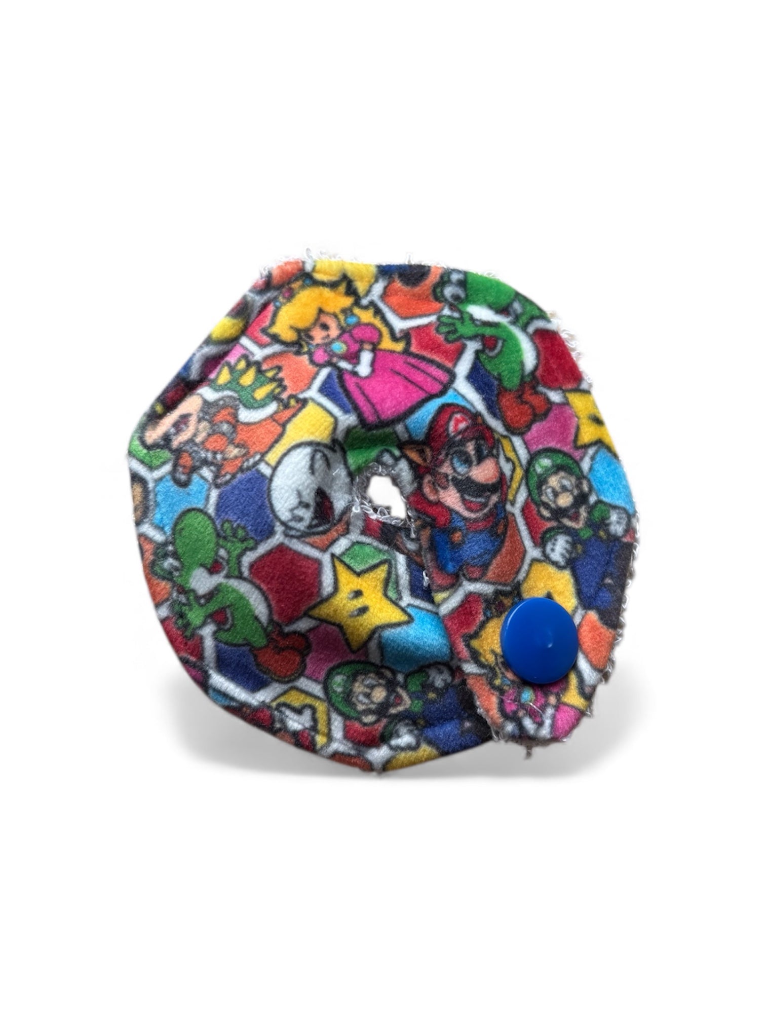 Mario friends tummy pad - MULTIPLE PATTERNS - absorbent soft g tube cover - stoma, catheter, feeding tube