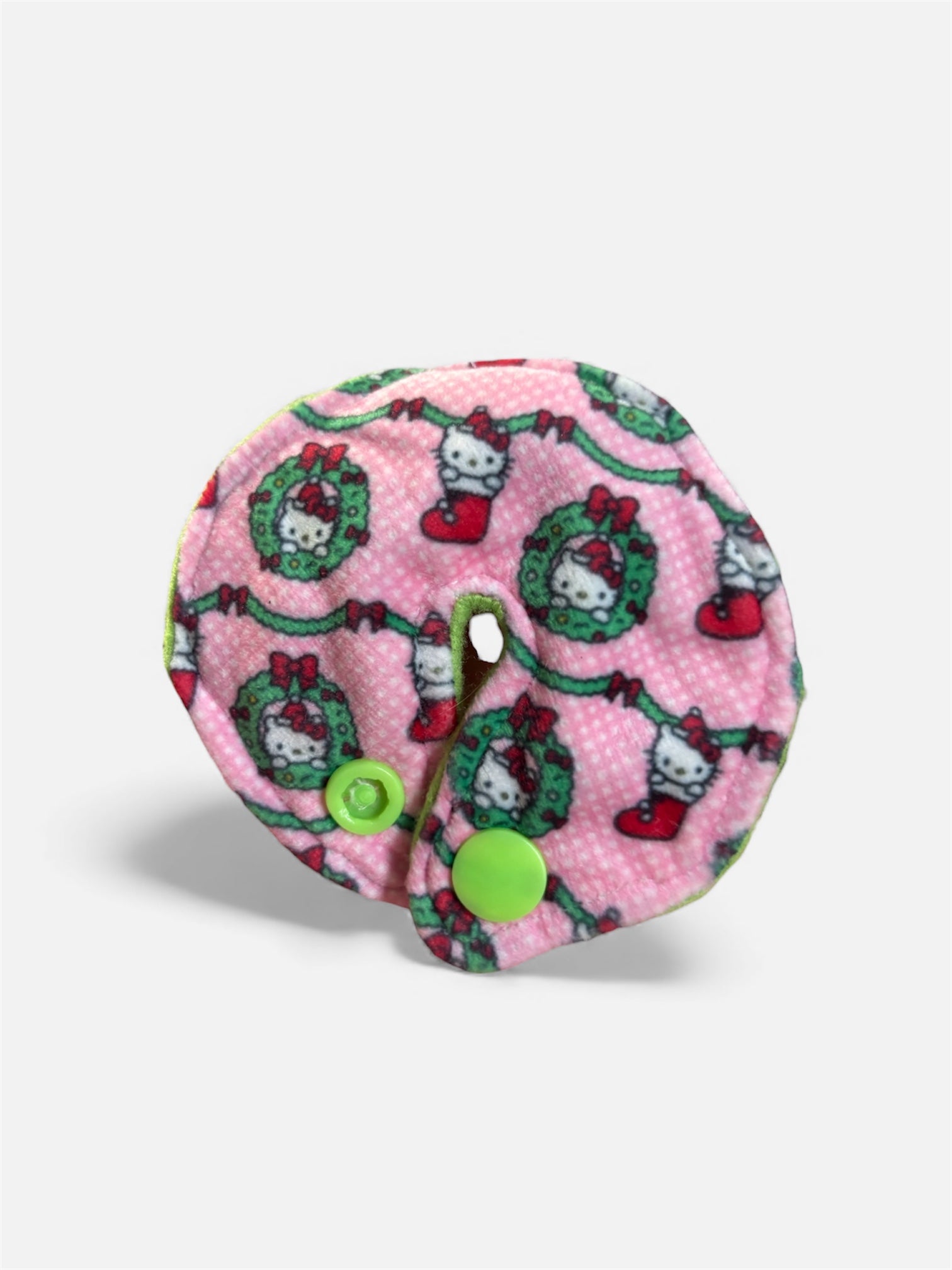 Festive kitty tummy pad - MULTIPLE PATTERNS - absorbent soft g tube cover - stoma, catheter, feeding tube