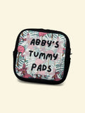 Flamingo tummy pad pouch - personalised g tube pad holder - stoma, catheter, feeding tube storage