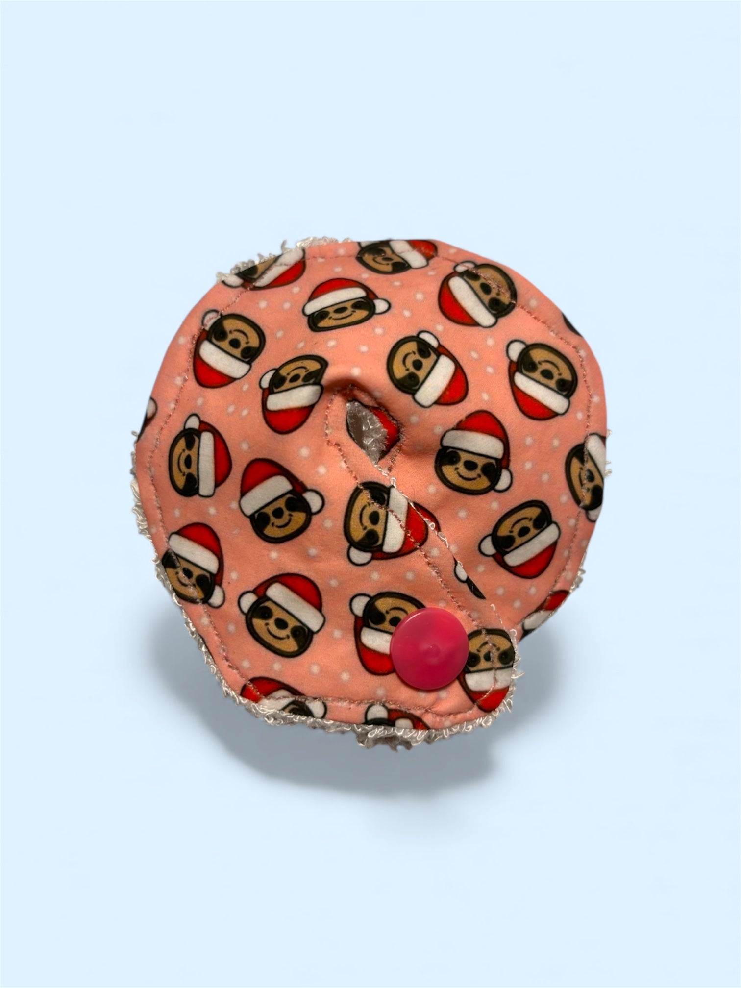 Festive sloths tummy pad - MULTIPLE PATTERNS - absorbent soft g tube cover - stoma, catheter, feeding tube