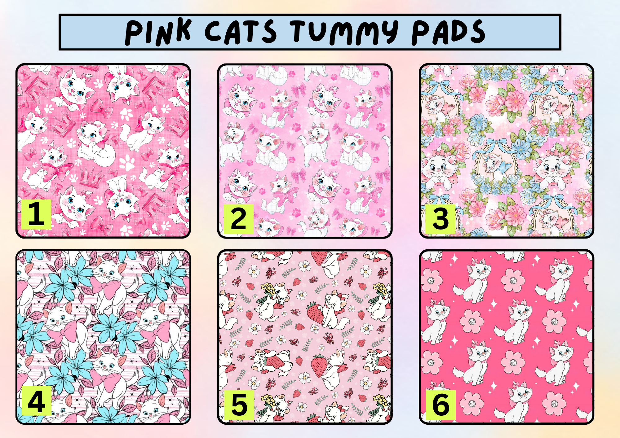 Pink cats tummy pad - MULTIPLE PATTERNS - absorbent soft g tube cover - stoma, catheter, feeding tube