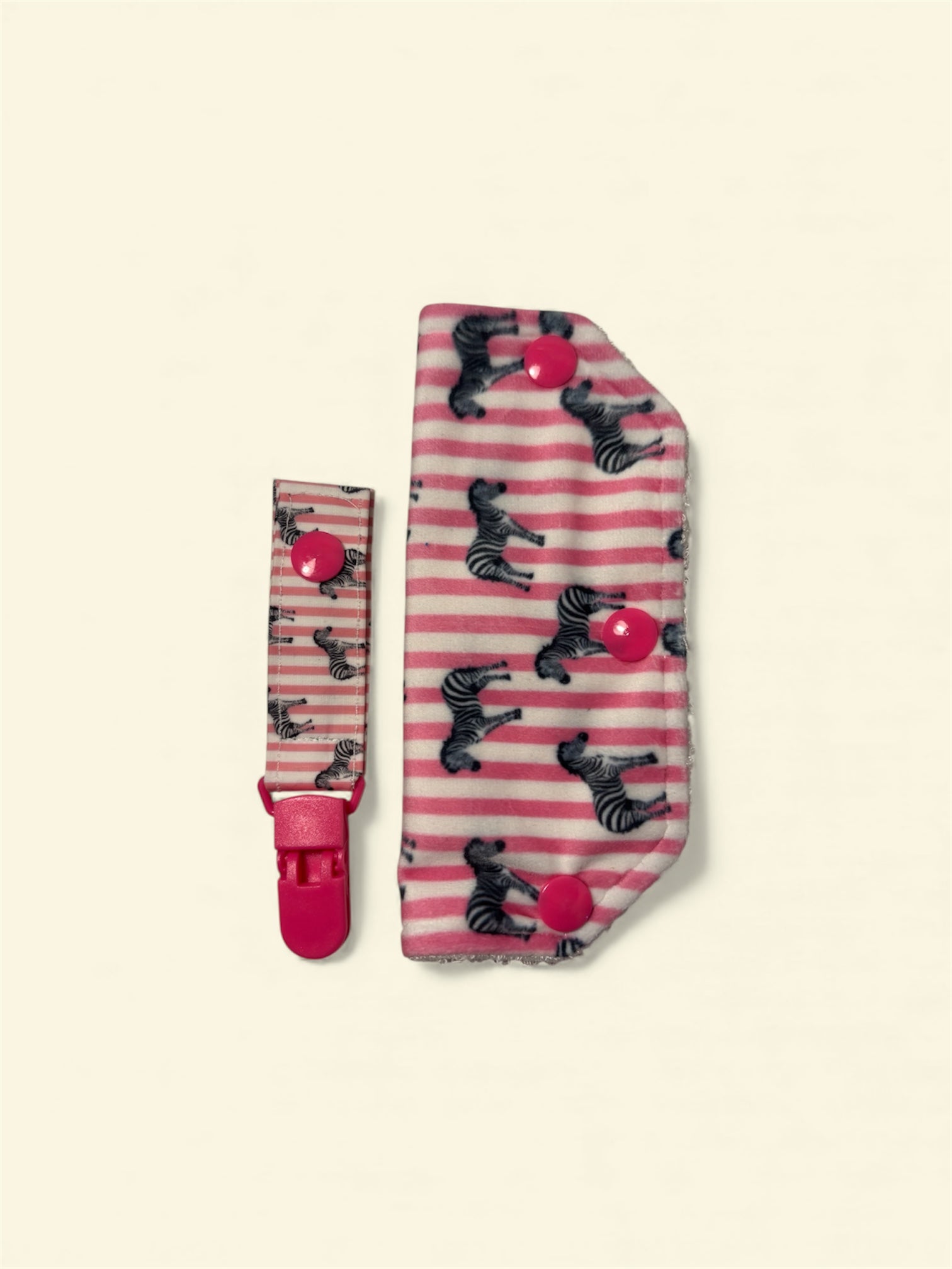 Striped zebra tubie set - MULTIPLE PATTERNS - absorbent soft line cover and matching clip