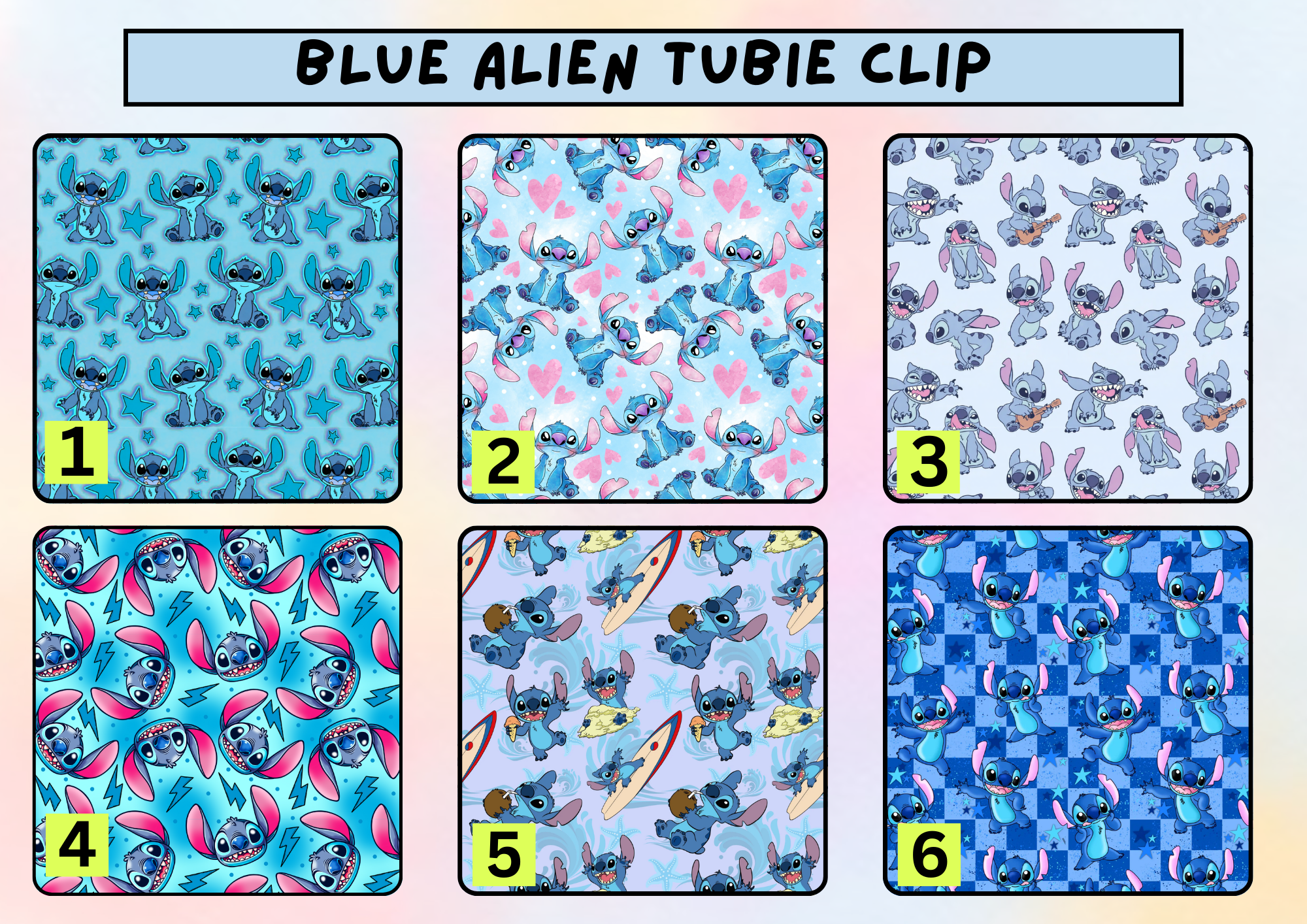 Blue alien tubie clip - MULTIPLE PATTERNS - absorbent soft g tube cover - stoma, catheter, feeding tube