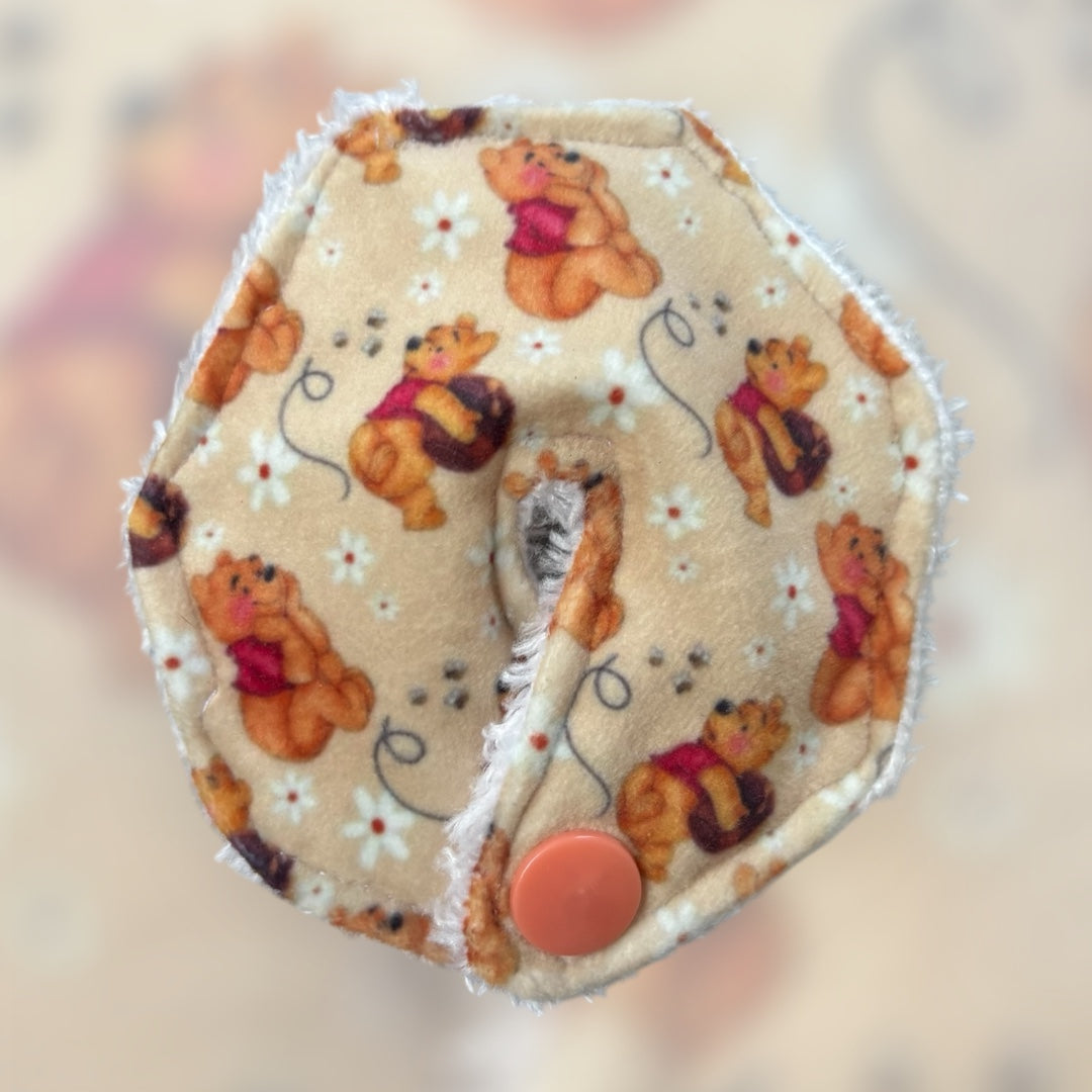 Vintage bear tummy pad - MULTIPLE PATTERNS - absorbent soft g tube cover - stoma, catheter, feeding tube