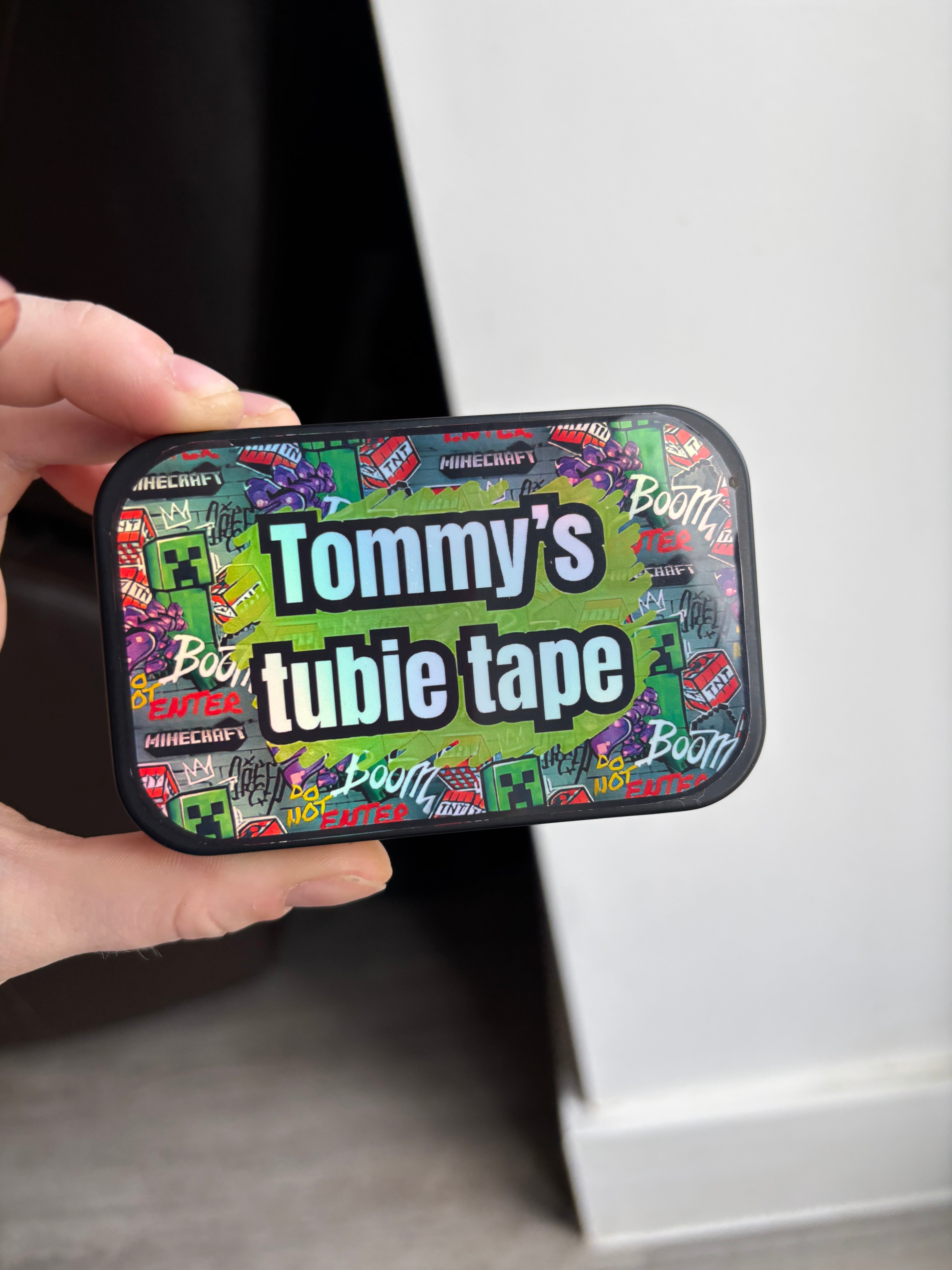 Block game tubie tape tin - medical adhesive tape container perfect for travelling