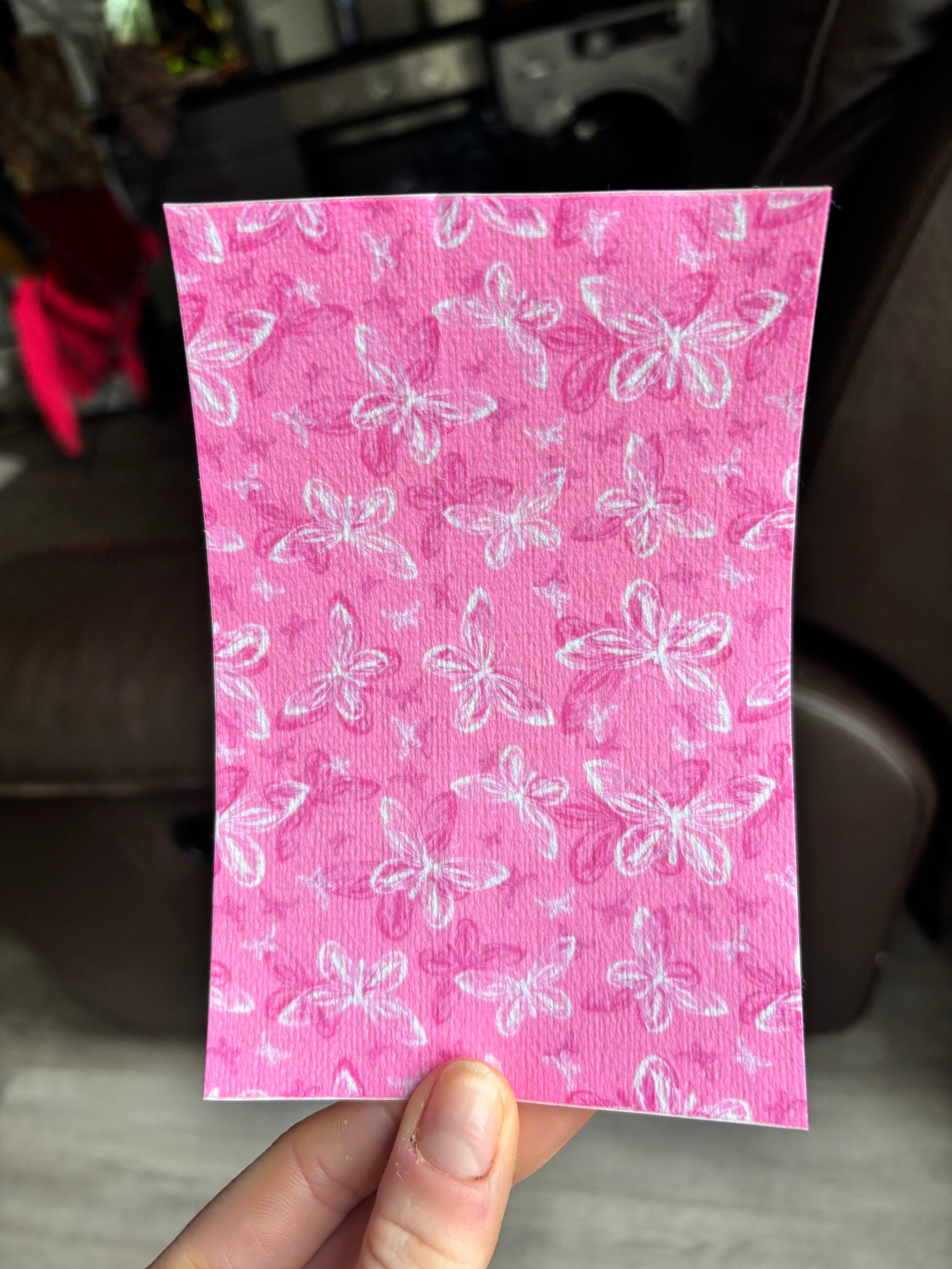 Pink butterflies tubie tape | medical retention tape | ng, oxygen, stoma