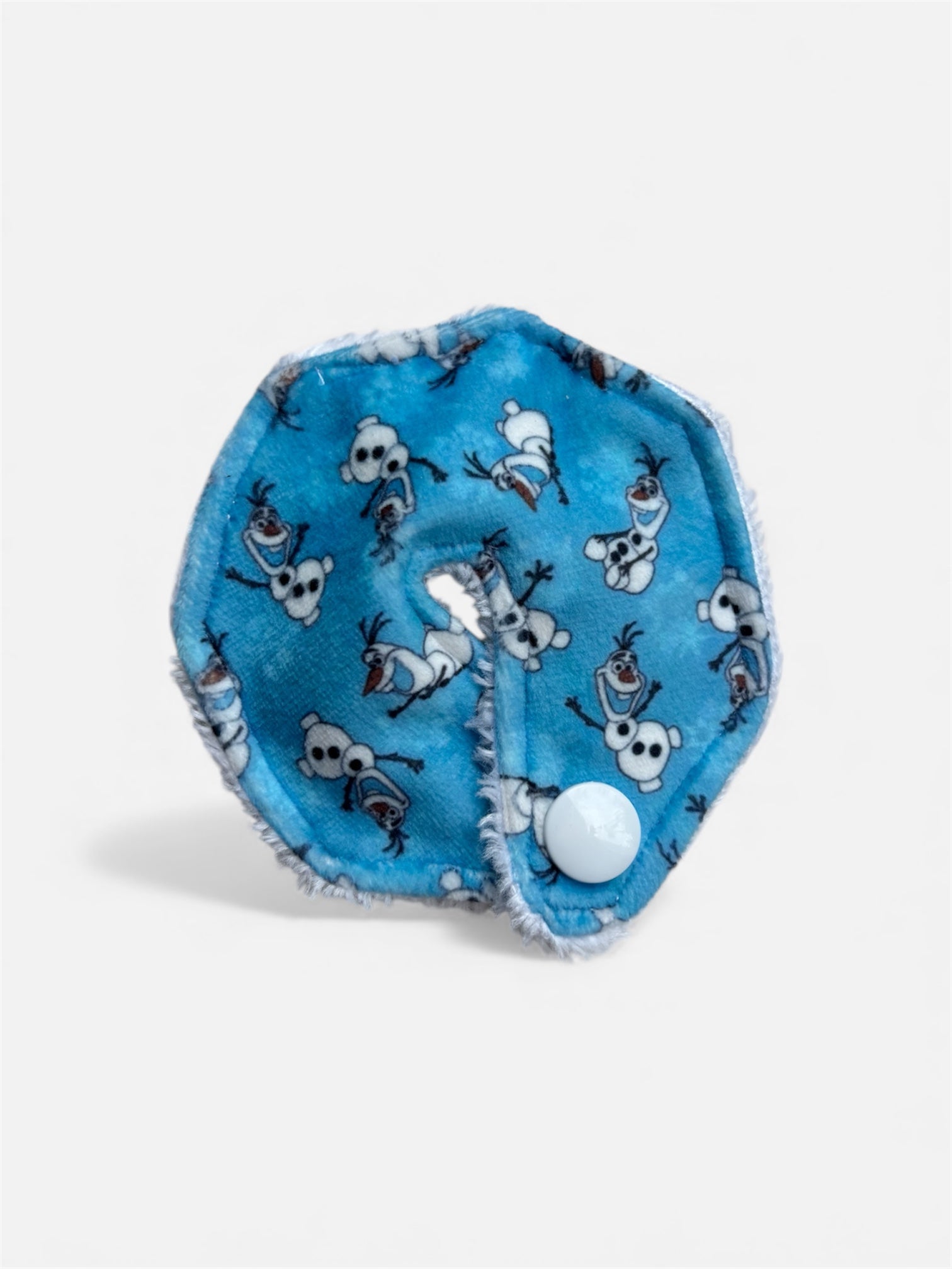 Winter snowman tummy pad - MULTIPLE PATTERNS - absorbent soft g tube cover - stoma, catheter, feeding tube
