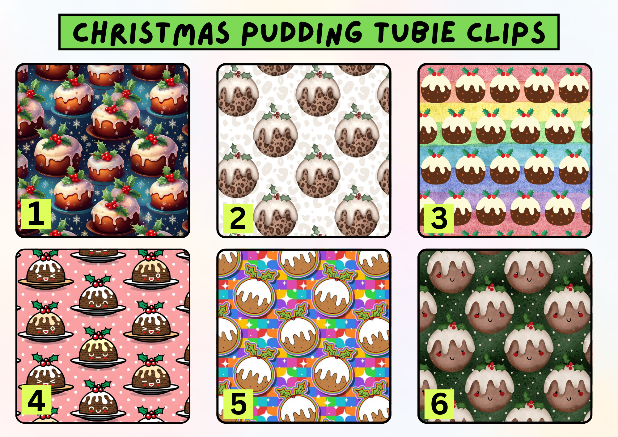 Christmas pudding tubie clip - MULTIPLE PATTERNS - absorbent soft g tube cover - stoma, catheter, feeding tube