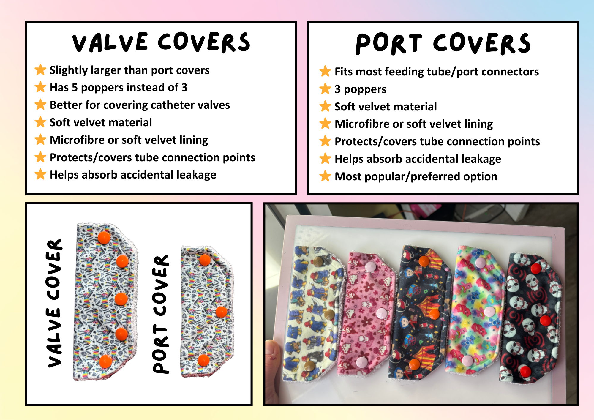 ADULT Crazy cat lady tubie set - MULTIPLE PATTERNS - absorbent soft line cover and matching clip