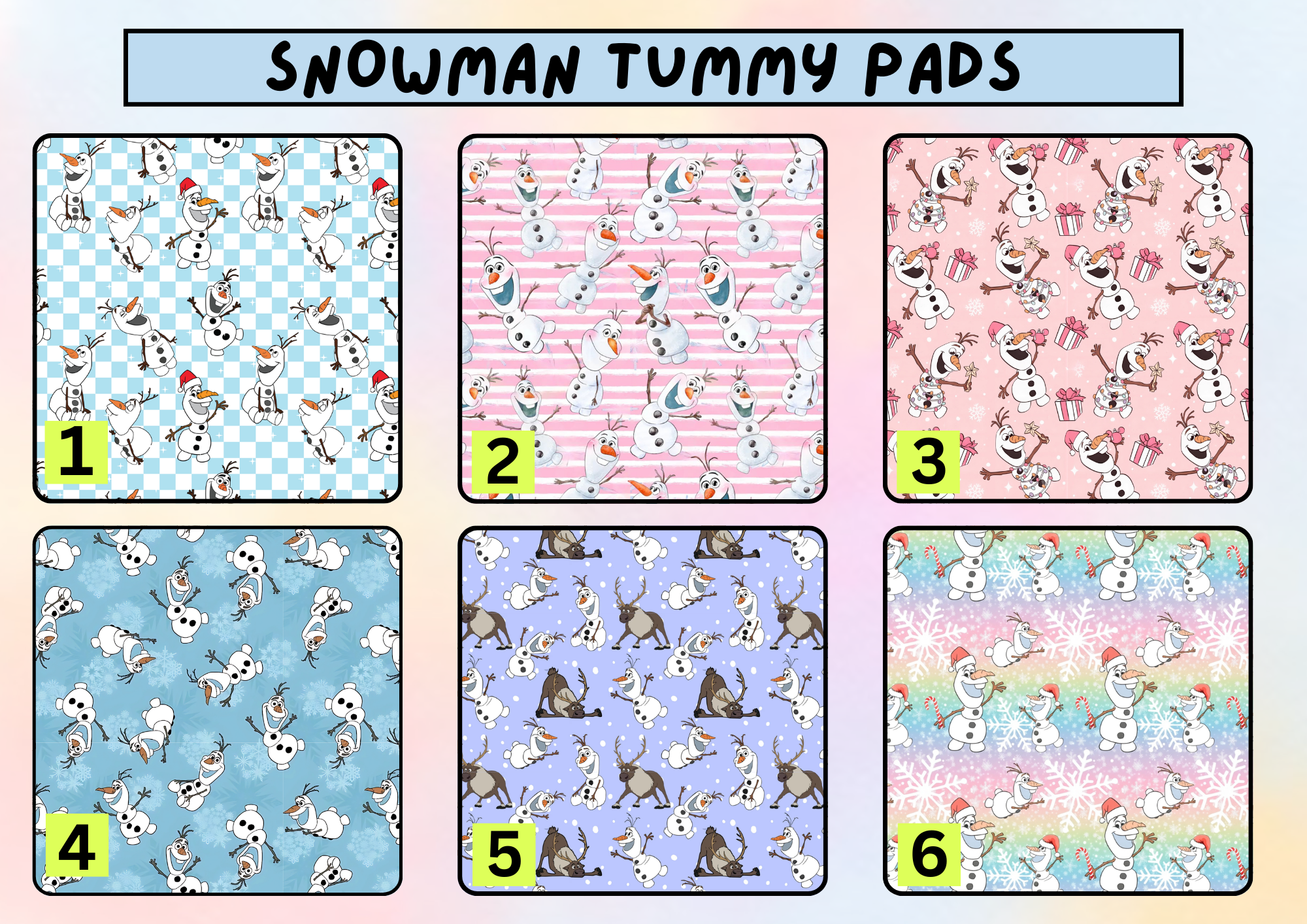 Winter snowman tummy pad - MULTIPLE PATTERNS - absorbent soft g tube cover - stoma, catheter, feeding tube
