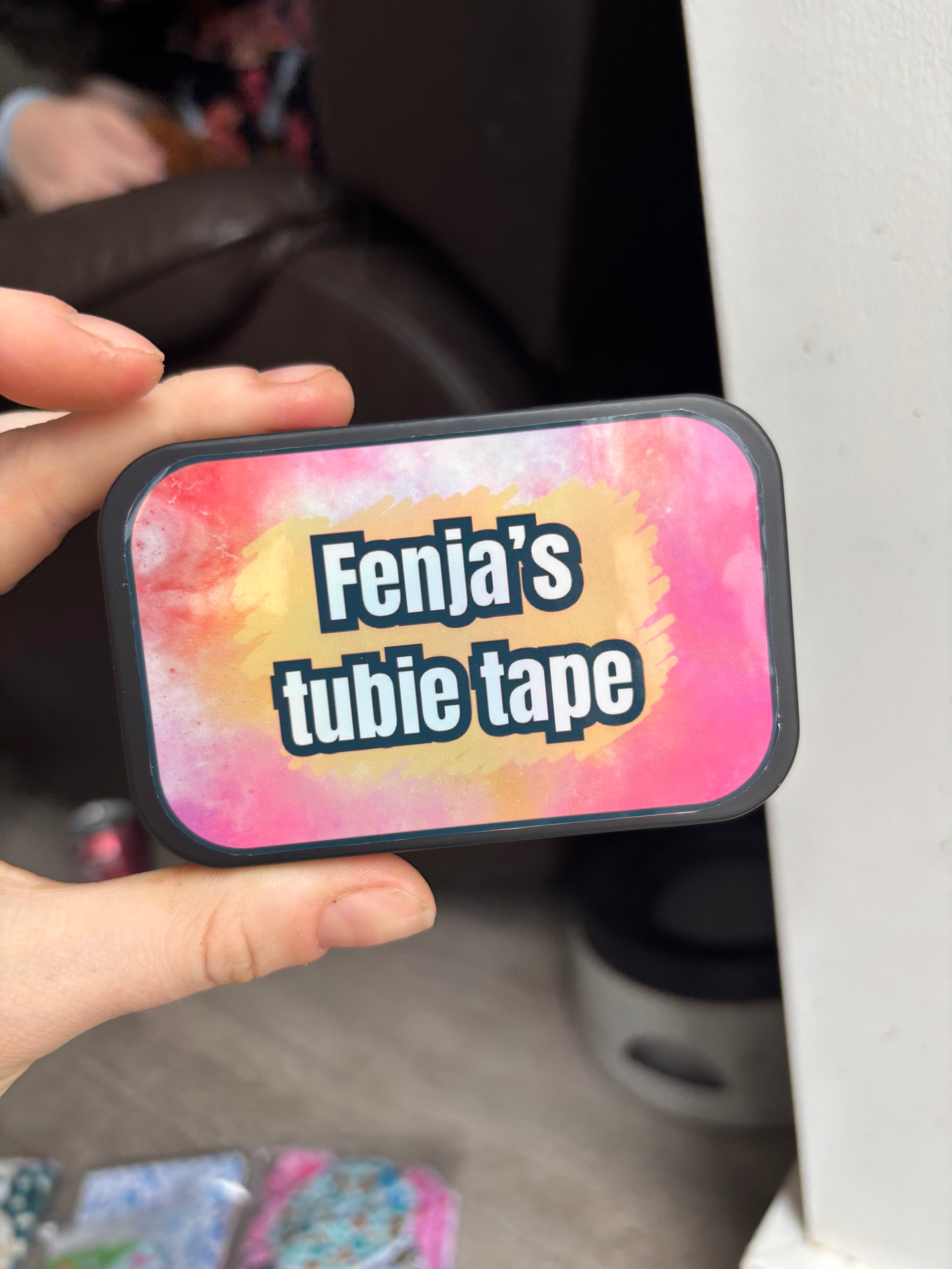 Bright galaxies tubie tape tin - medical adhesive tape container perfect for travelling
