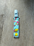 Flying elephant tubie clip - MULTIPLE PATTERNS - absorbent soft g tube cover - stoma, catheter, feeding tube
