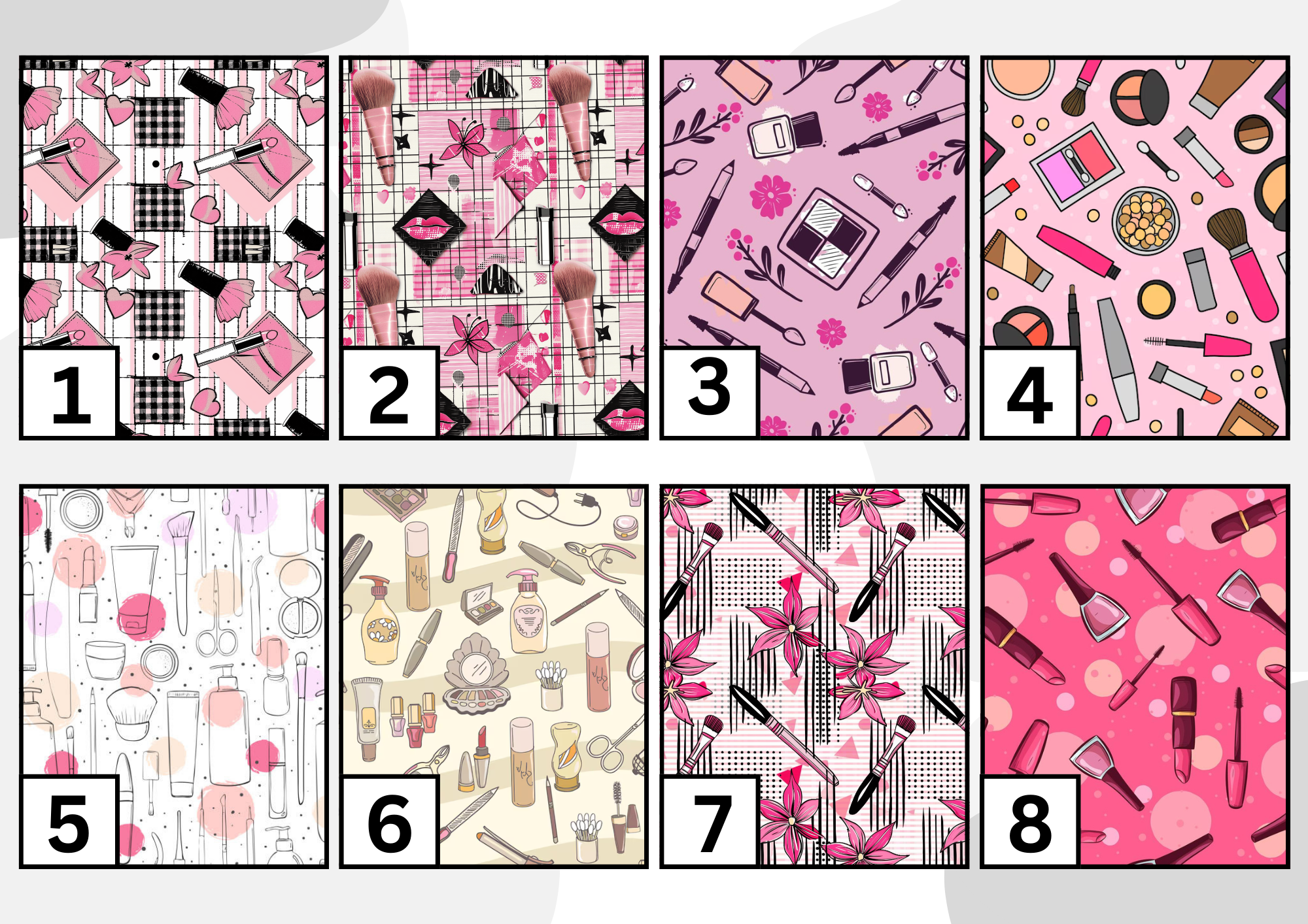 Makeup tubie set - MULTIPLE PATTERNS - absorbent soft line cover and clip