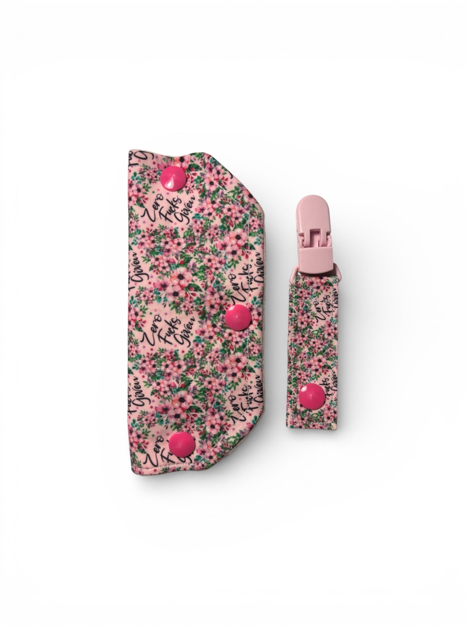 Pink floral fcks tubie clip/cover - MULTIPLE PATTERNS - absorbent soft line cover and matching clip
