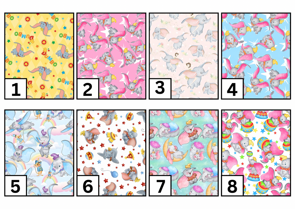 Flying elephant tubie set - MULTIPLE PATTERNS - absorbent soft line cover and clip
