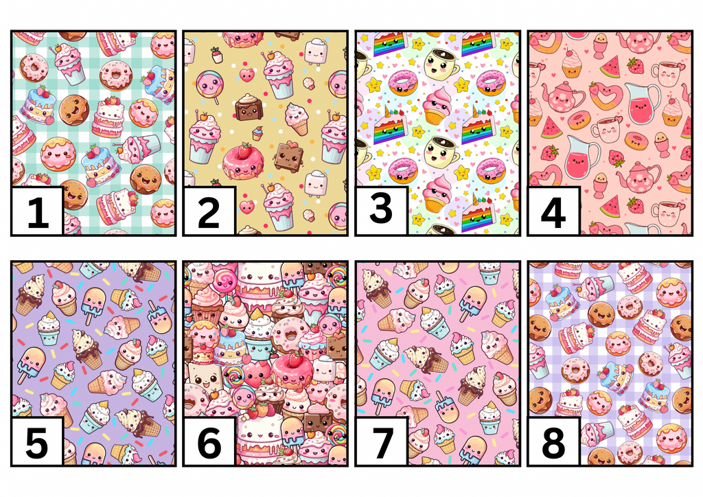 Sweet treats tubie set - MULTIPLE PATTERNS - absorbent soft line cover and clip
