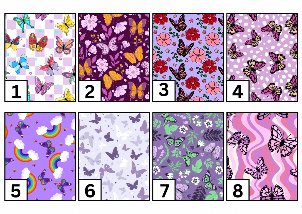 Purple butterfly tummy pad - MULTIPLE PATTERNS - absorbent soft g tube cover - stoma, catheter, feeding tube