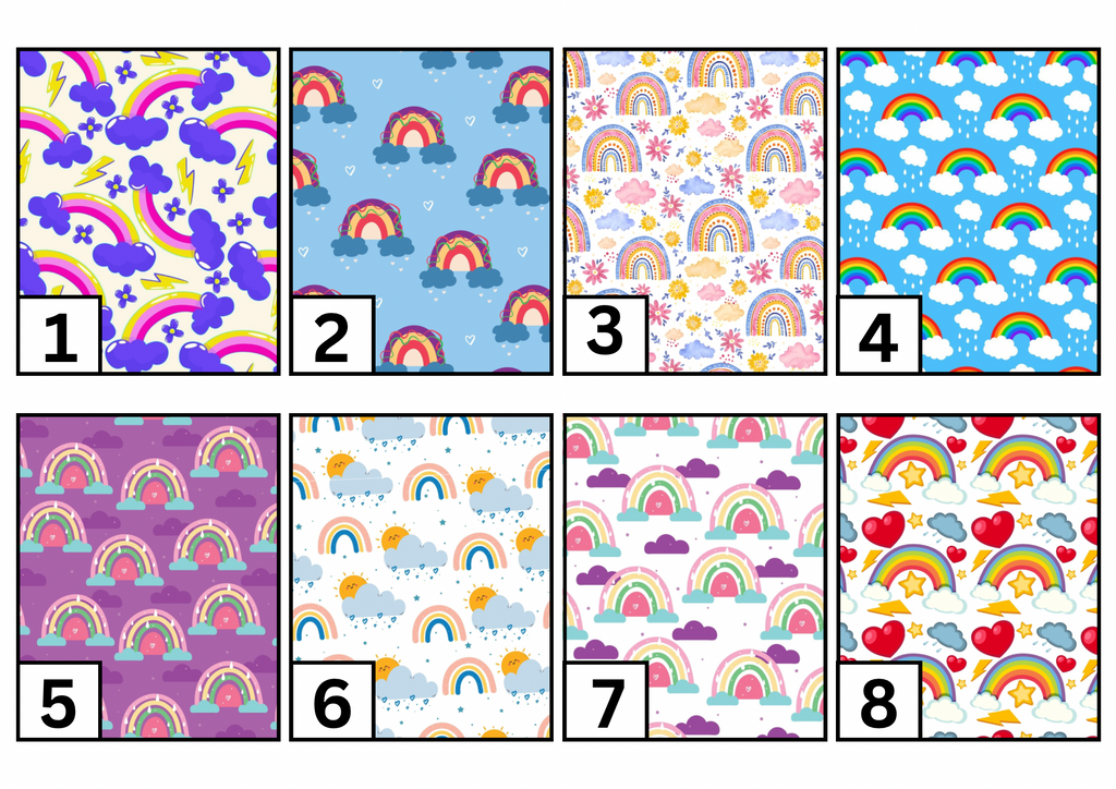 Colourful storms tubie set - MULTIPLE PATTERNS - absorbent soft line cover and clip